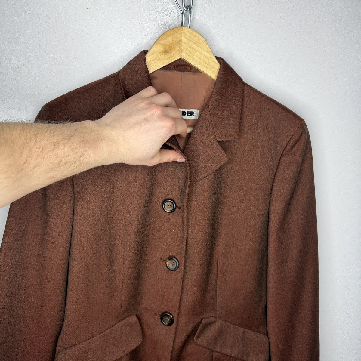 Jil Sander Vintage Jil sander blazer coat jacket brown wool Size S / US 4 / IT 40 - 7 Thumbnail