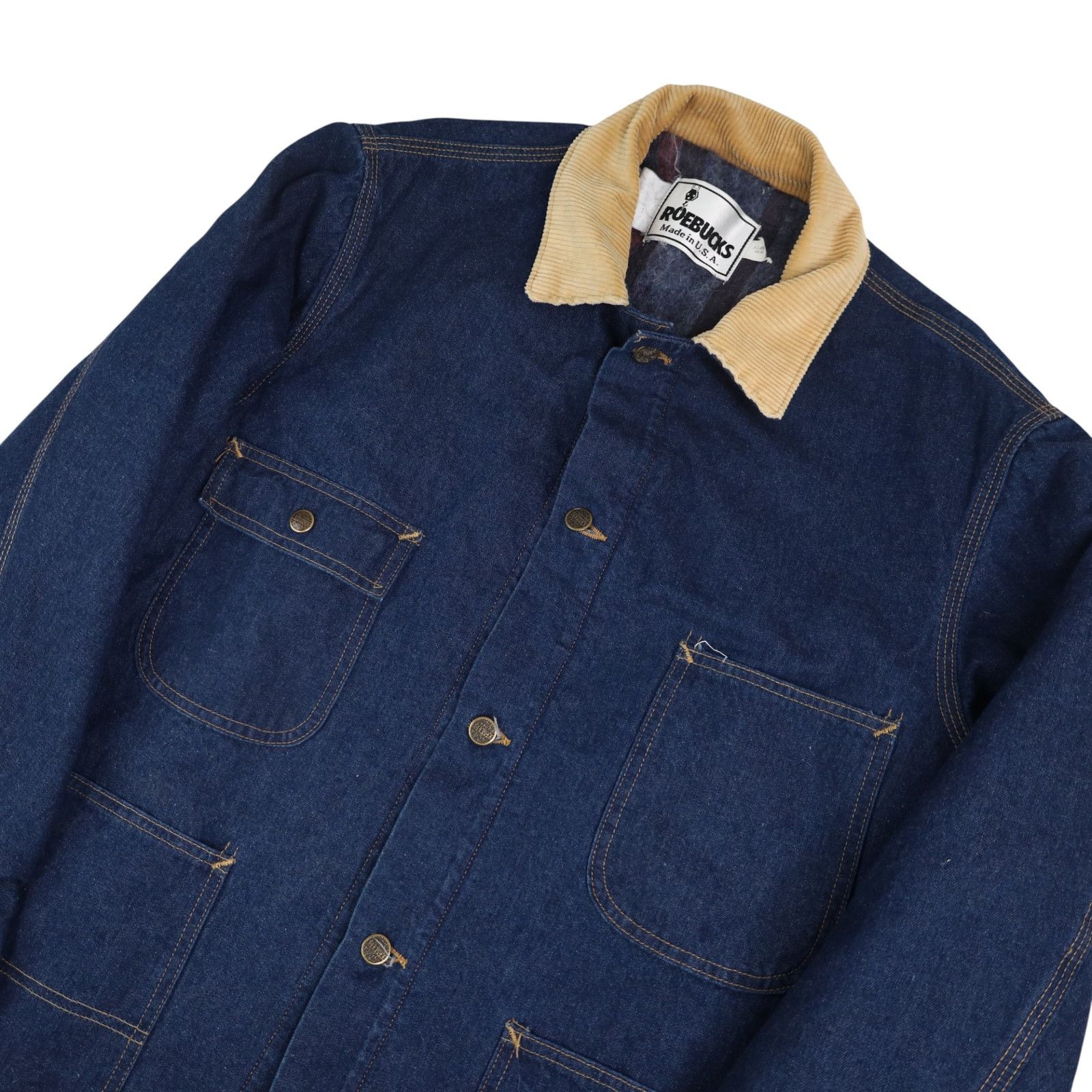 Sears × Vintage VTG Sears Roebuck Blanket Lined Denim Chore Jacket Jacket Size US XL / EU 56 / 4 - 2 Thumbnail