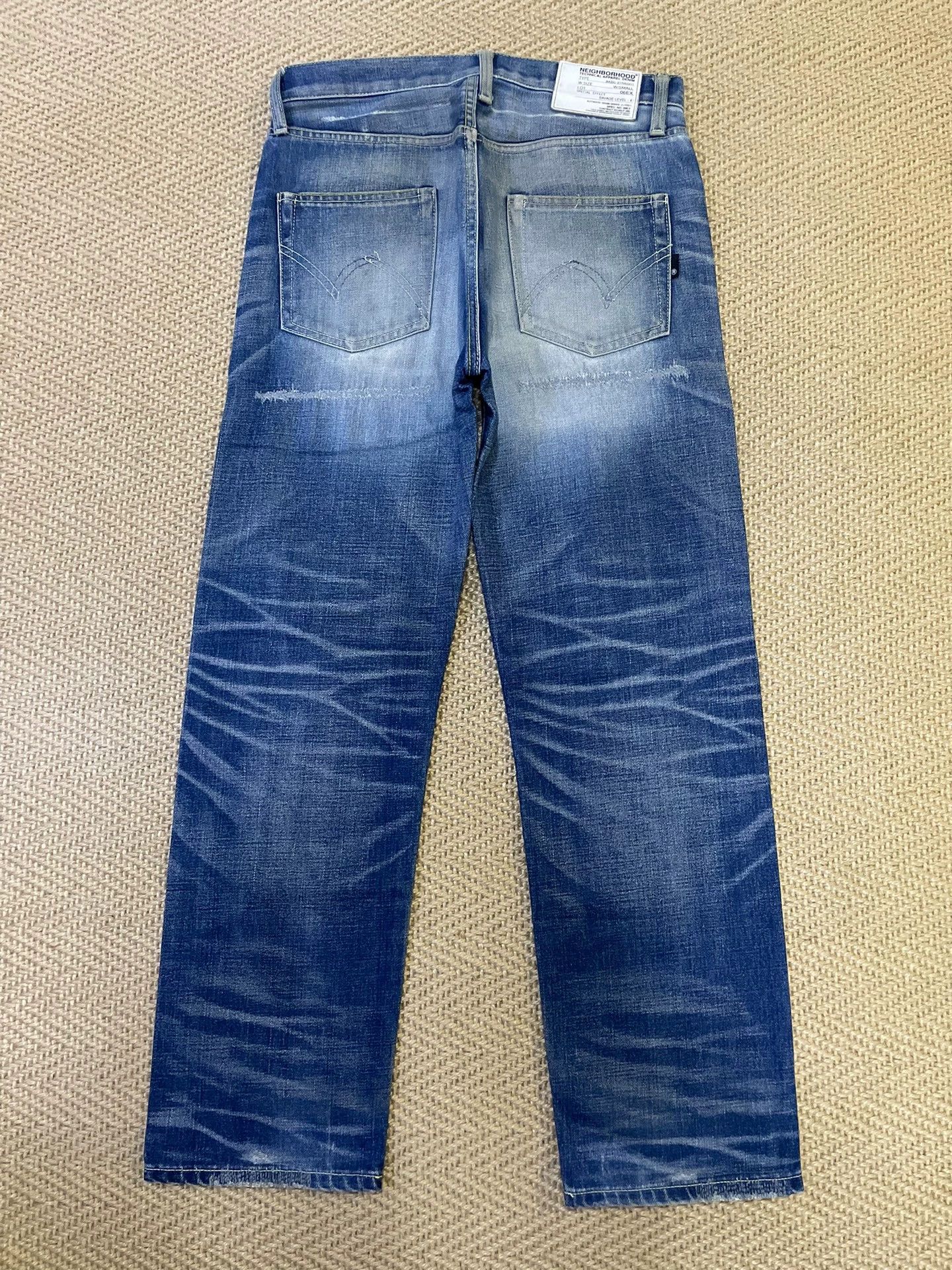 Neighborhood NEIGHBORHOOD 06 KNEEL Distressed Patched Cut Oiled Denim S Size US 29 - 2 Thumbnail