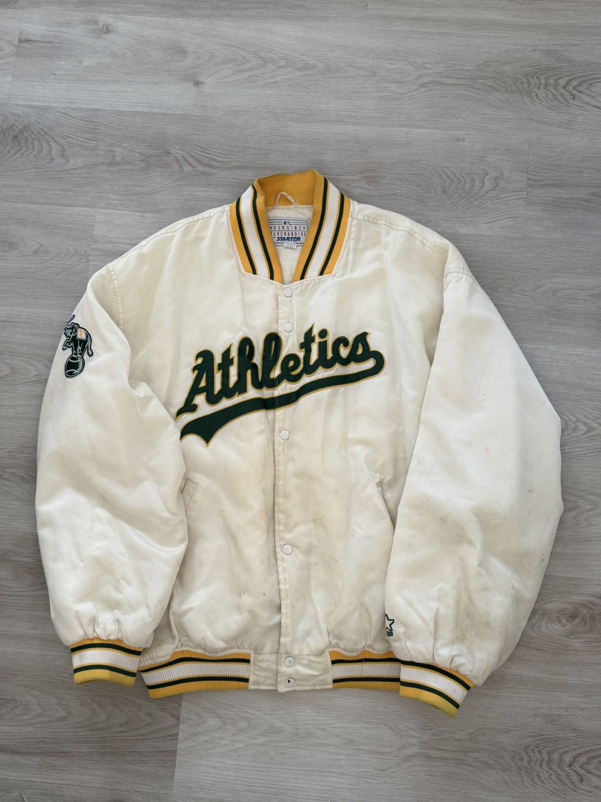 Vintage Vintage 90s Oakland Athletics Starter Jacket RARE Size US XL / EU 56 / 4 - 1 Thumbnail