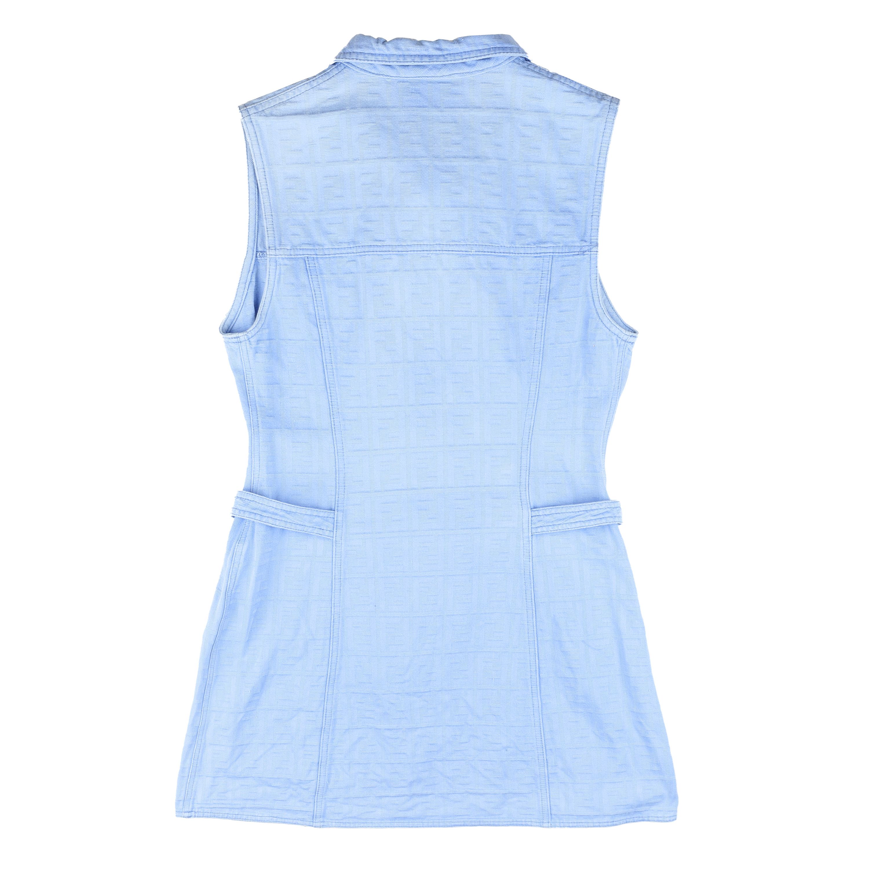 Fendi Fendi Zucca Vintage Baby Blue Monogram Dress (S) Size S / US 4 / IT 40 - 2 Thumbnail