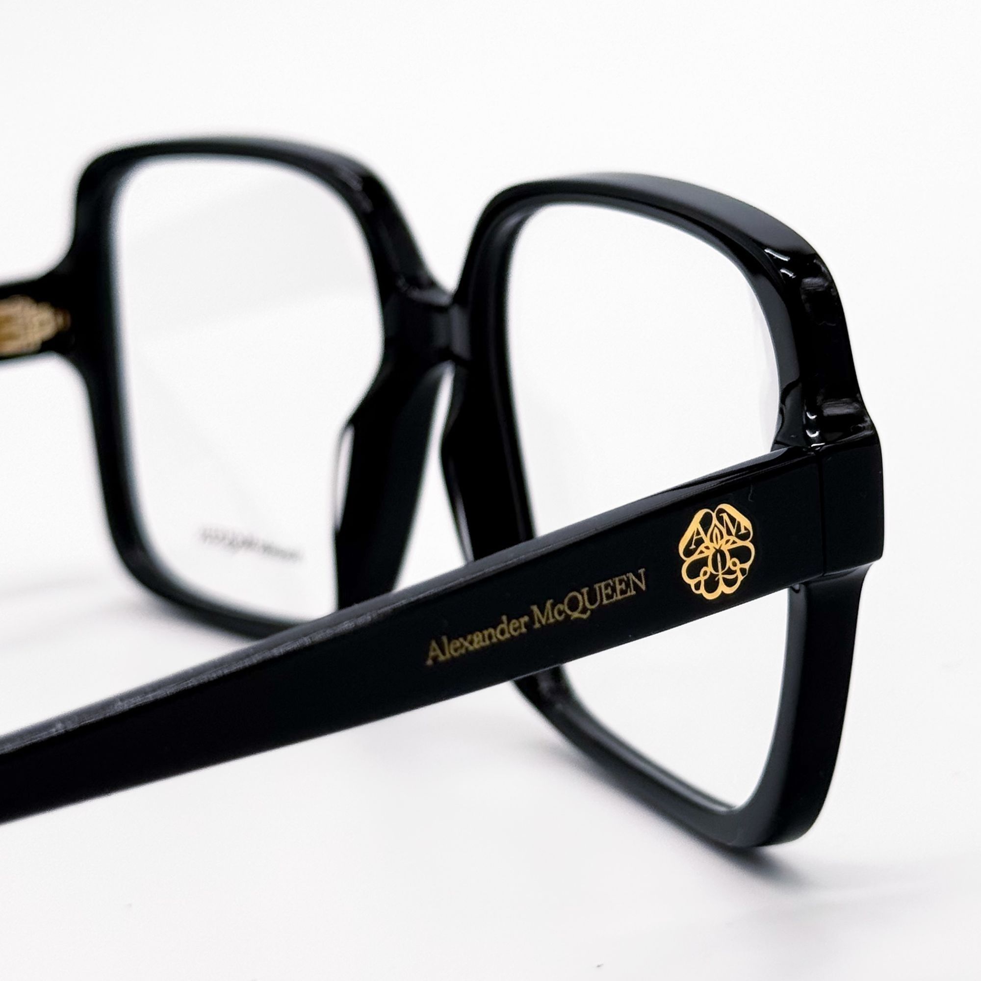 Alexander McQueen NEW ALEXANDER MCQUEEN EYEGLASSES AM0286O 001 SQUARE BLACK WO Size ONE SIZE - 5 Thumbnail