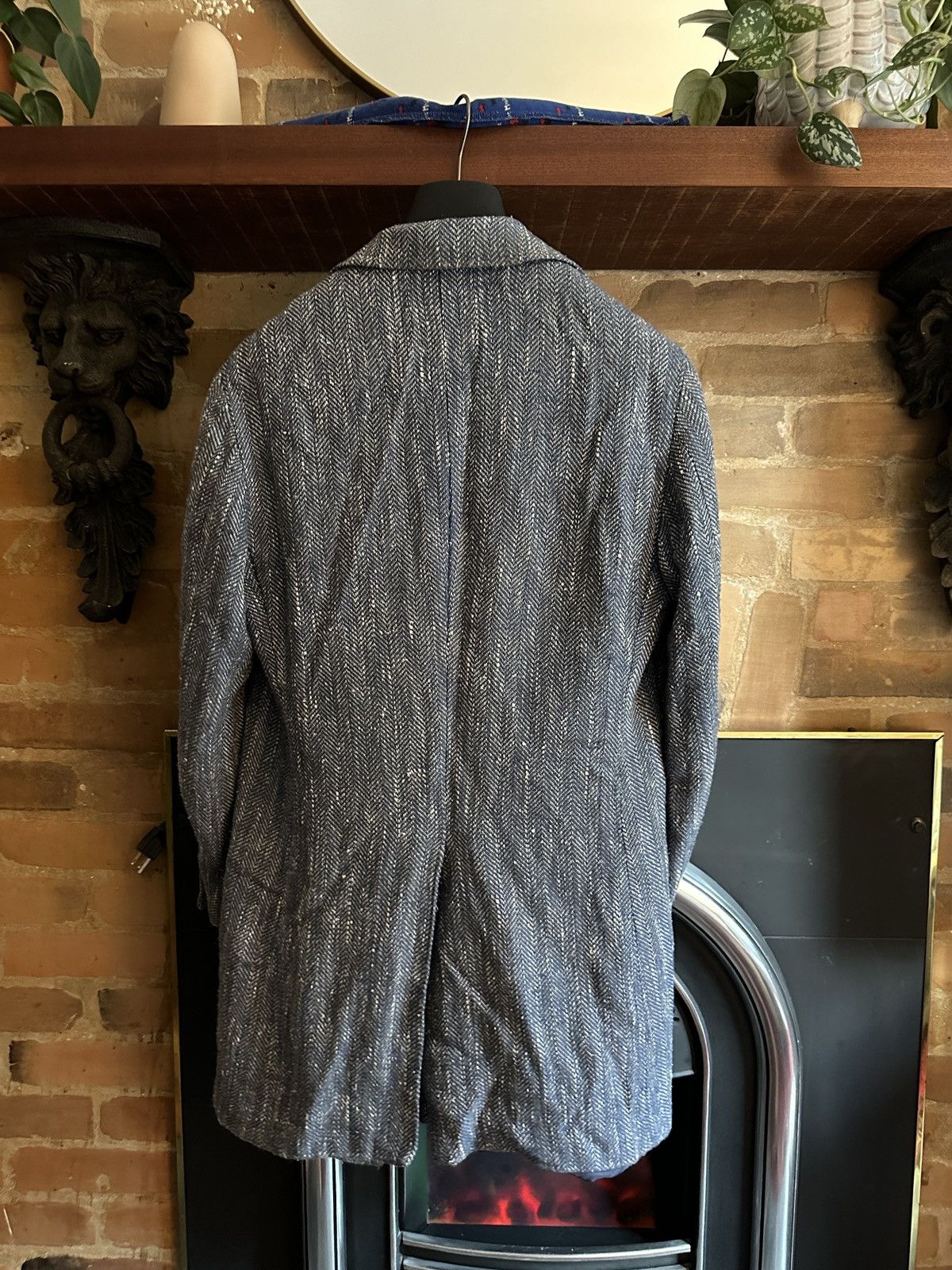 Suitsupply SUITSUPPLY Vicenza Herringbone Blue Overcoat 38R Size US M / EU 48-50 / 2 - 2 Thumbnail