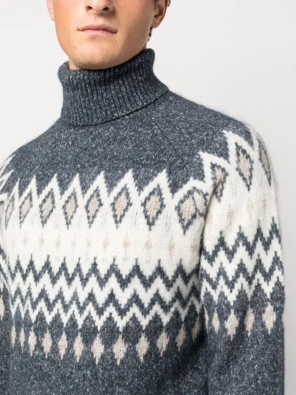 Brunello Cucinelli o1y0526 Turtleneck Sweater in Multicolor Size US L / EU 52-54 / 3 - 2 Thumbnail