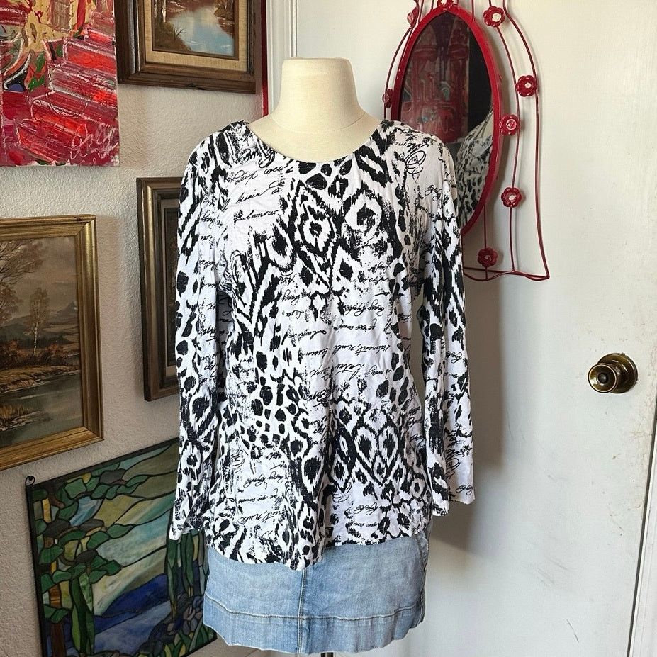 Other ruby rd black and white abstract long sleeve shirt Size M / US 6-8 / IT 42-44 - 1 Thumbnail