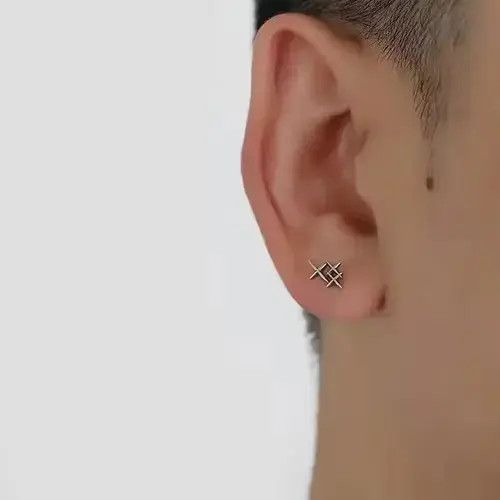 Designer silver retro punk earrings （1pairs） Size ONE SIZE - 3 Thumbnail