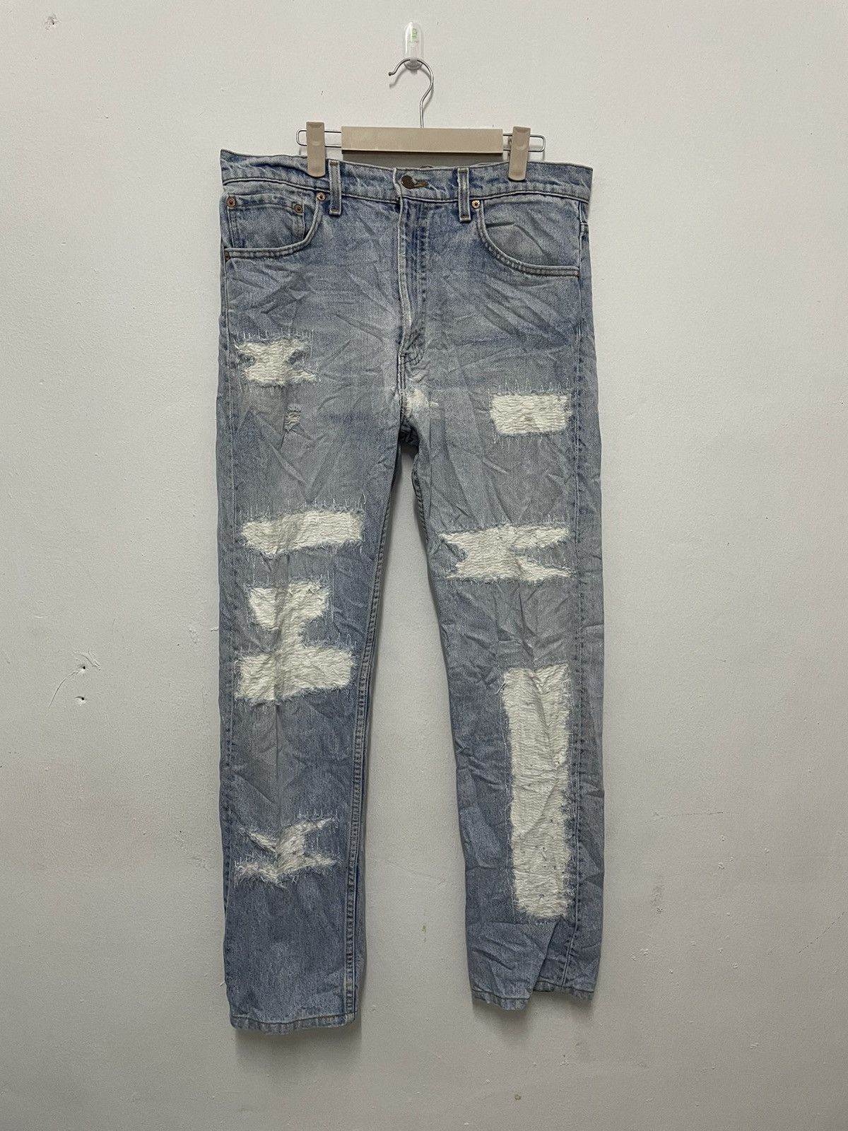 image of Levis x Levis Made Crafted Levi's 505 90's Distressed Shasiko Made In Usa in Blue, Men's (Size 34)