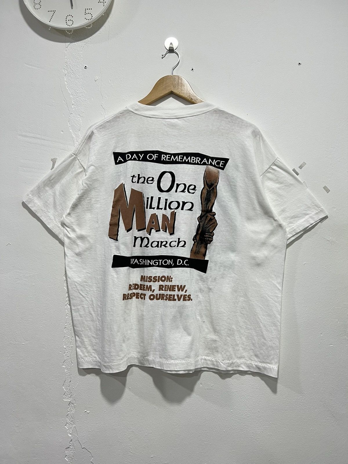 Vintage Vintage 1995’ Million Man March History Boxy Tshirt Size US XL / EU 56 / 4 - 7 Thumbnail