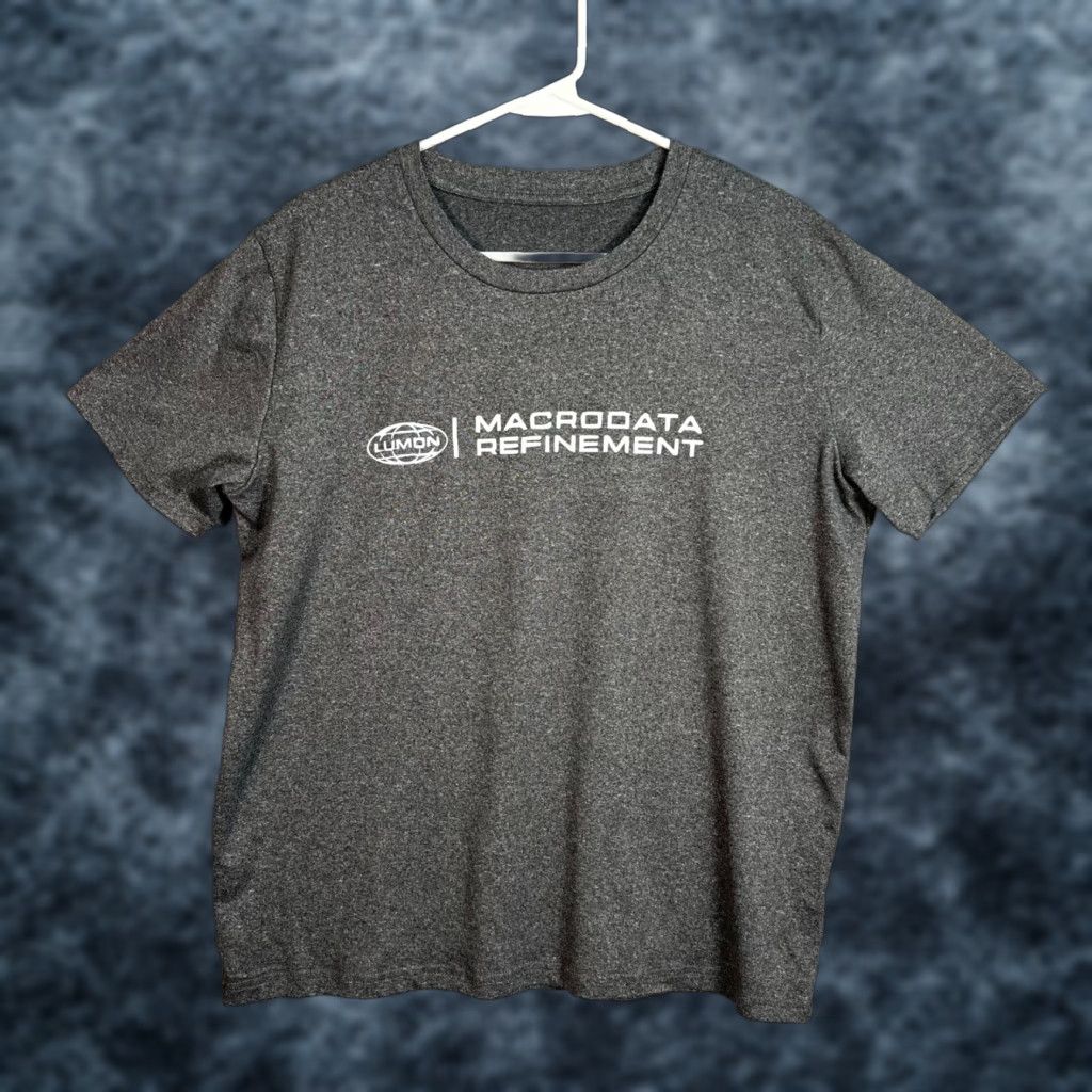 Vintage Lumon Macrodata Refinement Gray T-Shirt Mens Large - Crew Neck, Short Sleeve, Polyester Blend, All Seasons, 2020s, Regular Fit, Gildan 5000, Men Size US L / EU 52-54 / 3 - 1 Thumbnail
