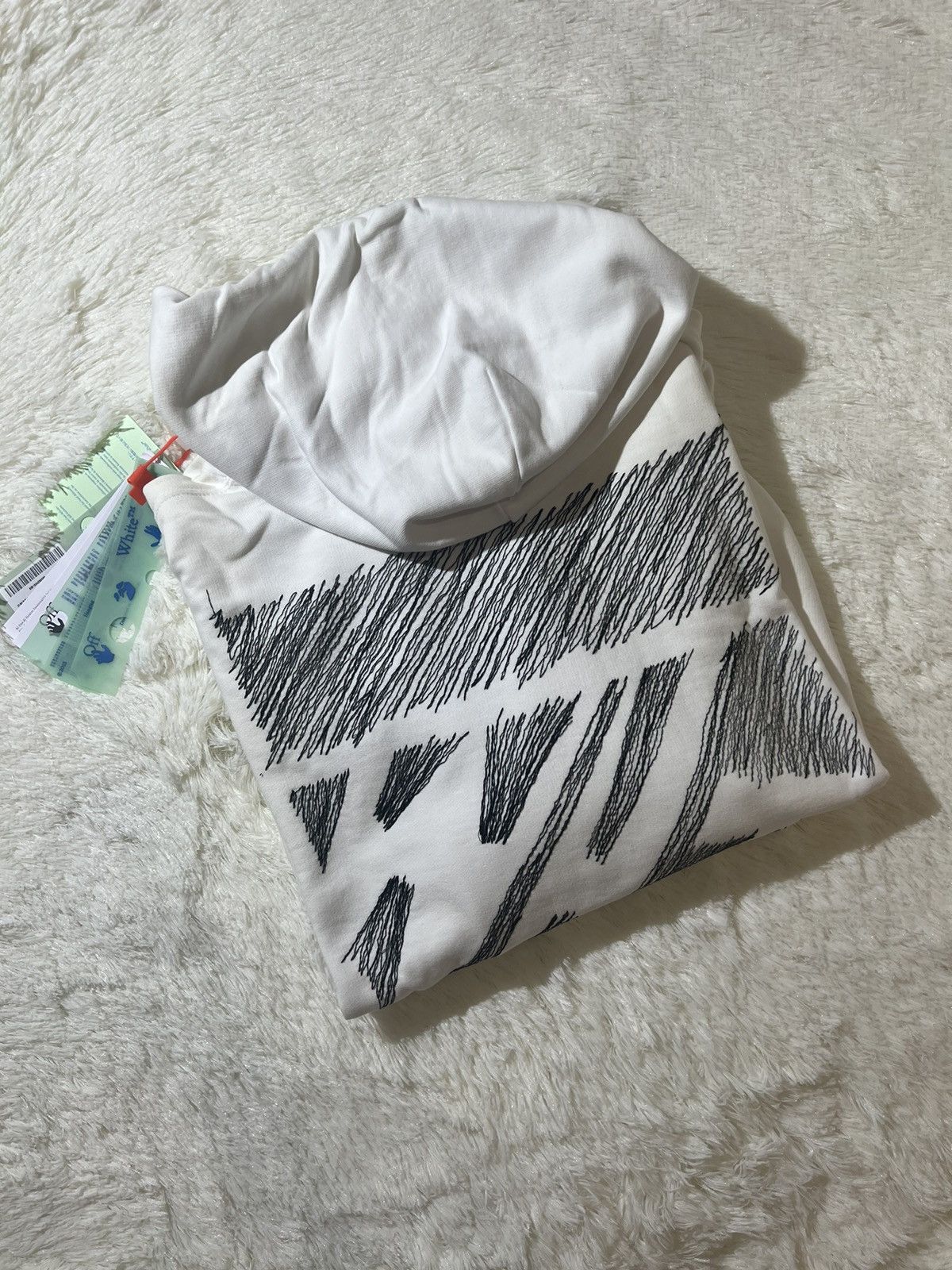 Off-White Off-White Diag Scribble Diag Print White Hoodie Size US XL / EU 56 / 4 - 1 Thumbnail