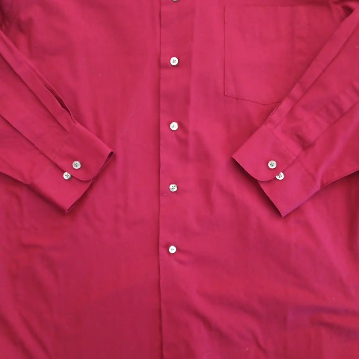 Van Heusen Van Heusen Shirt Mens Large Red Long Sleeve Button-Up Cotton Blend Poplin Size US L / EU 52-54 / 3 - 3 Thumbnail