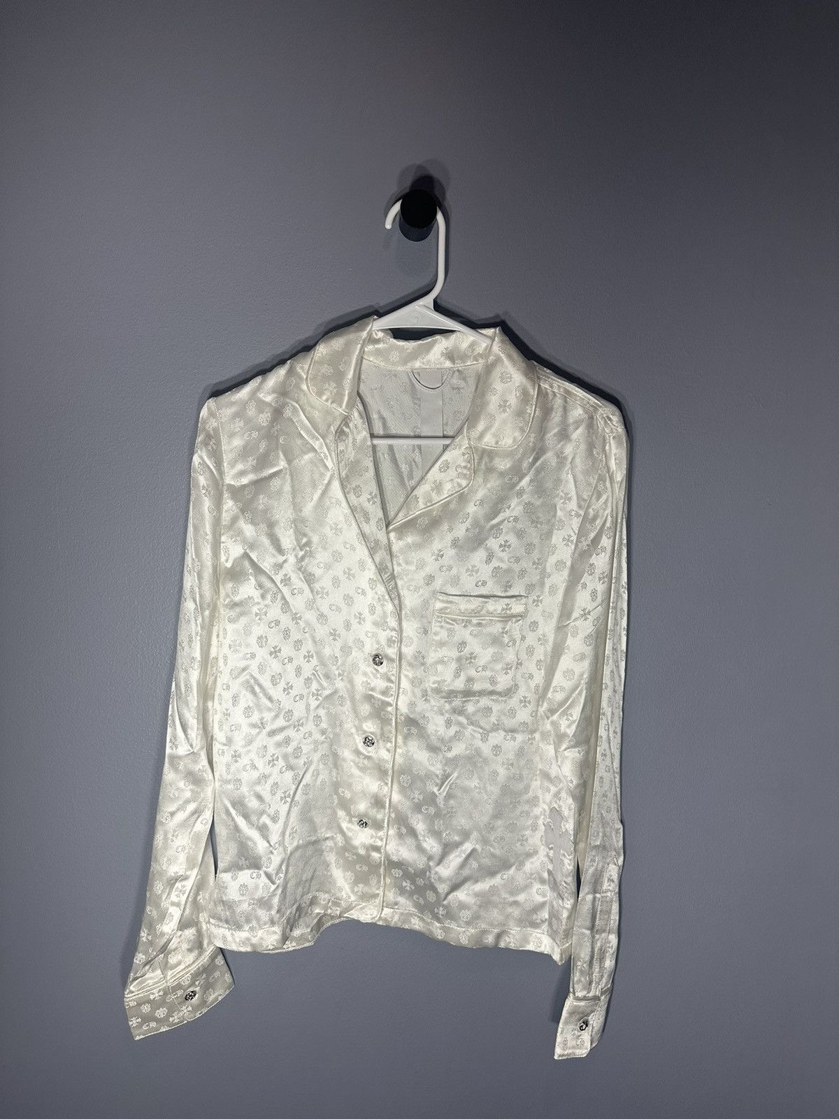 Chrome Hearts Chrome hearts white silk button up shirt Size M / US 6-8 / IT 42-44 - 1 Thumbnail