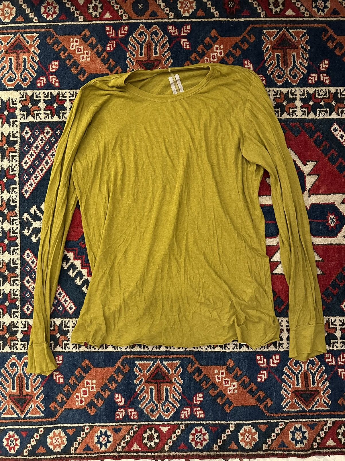 image of Rick Owens Fogachine Long Sleeve in Yellow, Men's (Size Large)