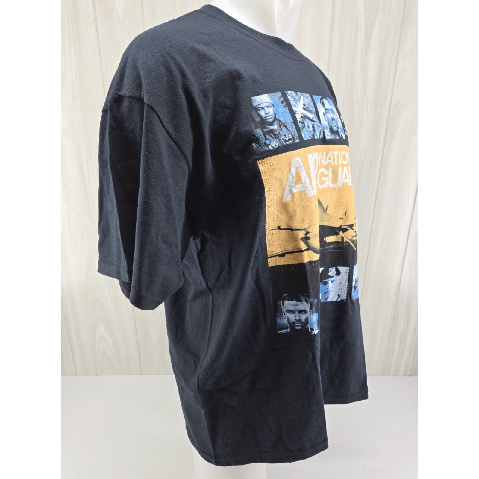 Gildan Air National Guard Gildan Heavy Cotton T Shirt Black XL Men Short Sleeve Crew Neck Size US XL / EU 56 / 4 - 6 Thumbnail