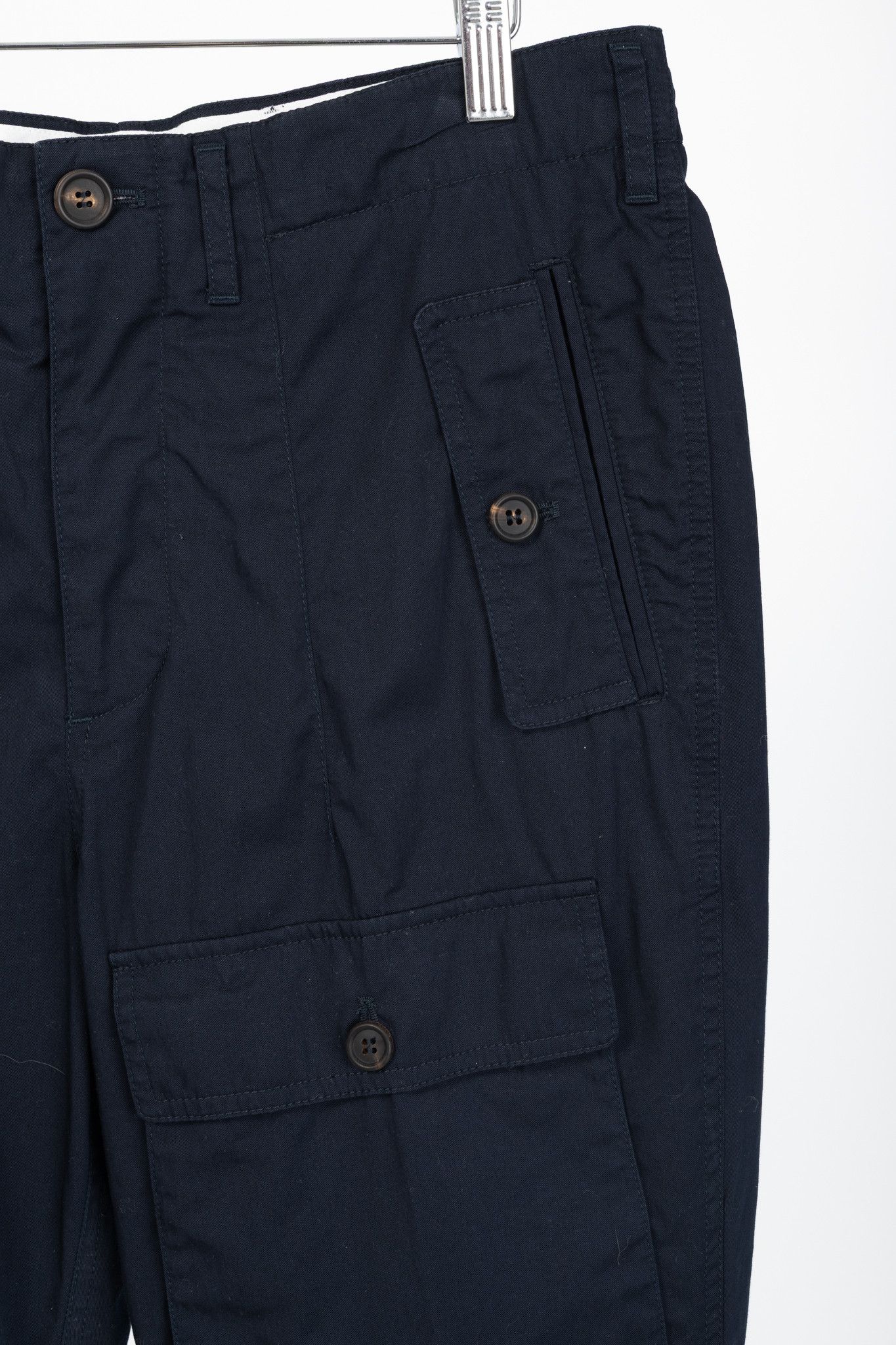 Brunello Cucinelli Brunello Cucinelli SS/17 Navy Cotton Poplin Cargo Pants Size US 32 / EU 48 - 4 Thumbnail