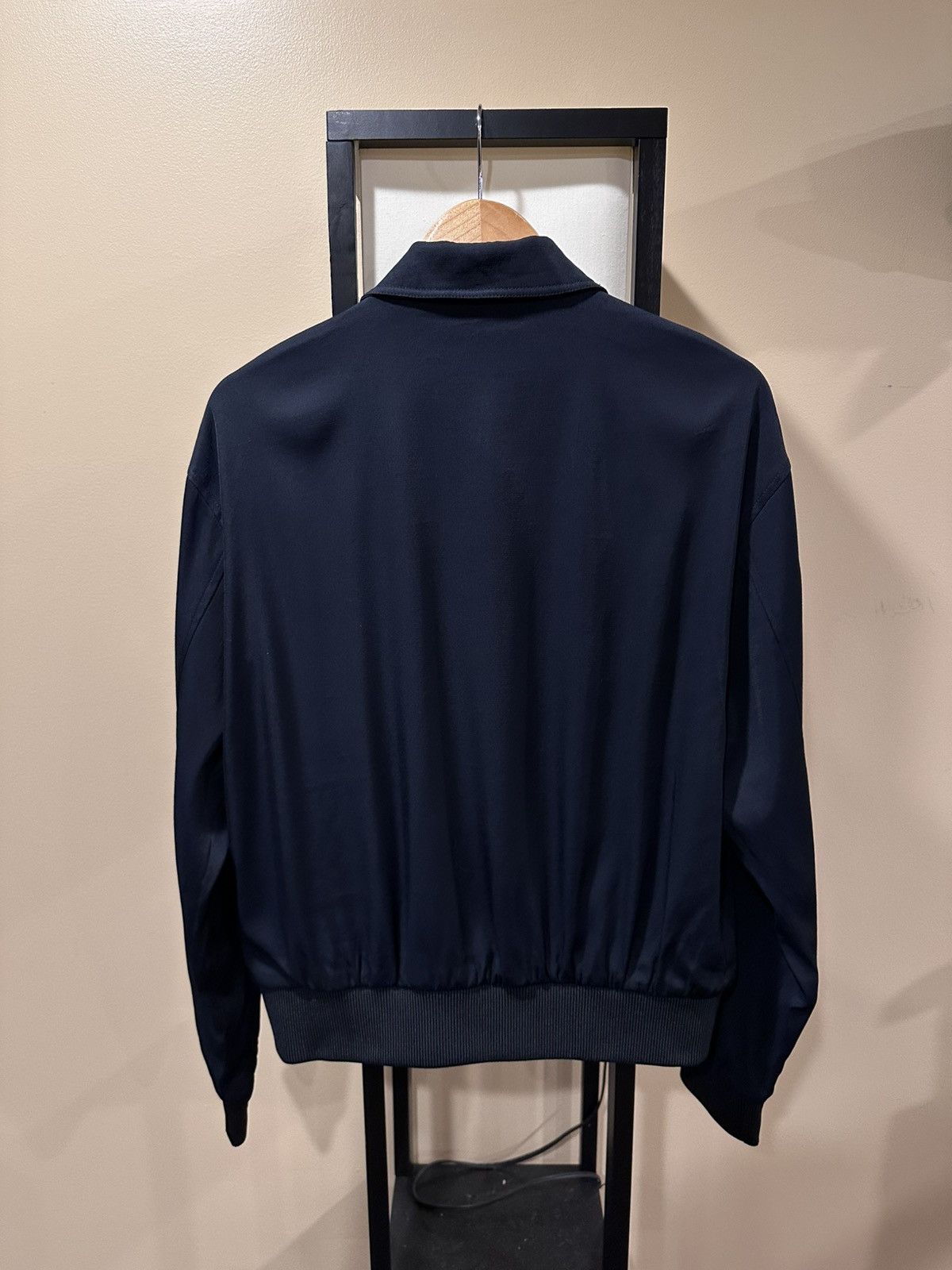Celine Celine x Hedi Triomphe Logo Viscoe Navy Blouson Jacket Size US M / EU 48-50 / 2 - 2 Thumbnail