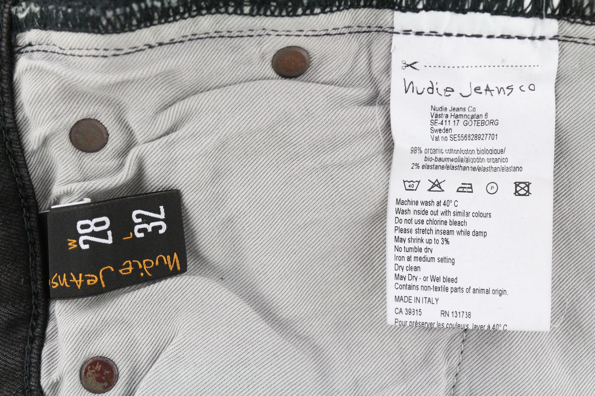 Nudie Jeans SKINNY LIN USED BLACK W29/L32 Organic Cotton Jeans 80436 Size US 29 - 6 Thumbnail