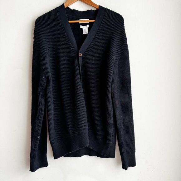 Other Jason Wu Dark Navy Blue Chunky Cashmere V Neck Cardigan Size US S / EU 44-46 / 1 - 2 Thumbnail