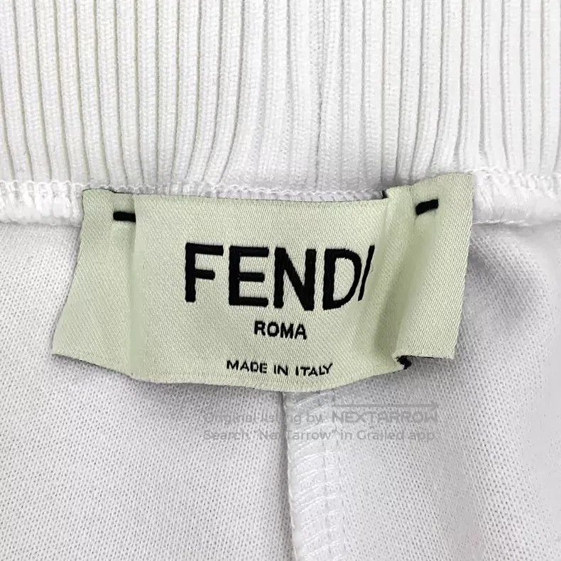 Fendi Fendi White Logo Letter Drawstring Leisure Sport Pants Size 24" / US 00 / IT 34 - 6 Thumbnail