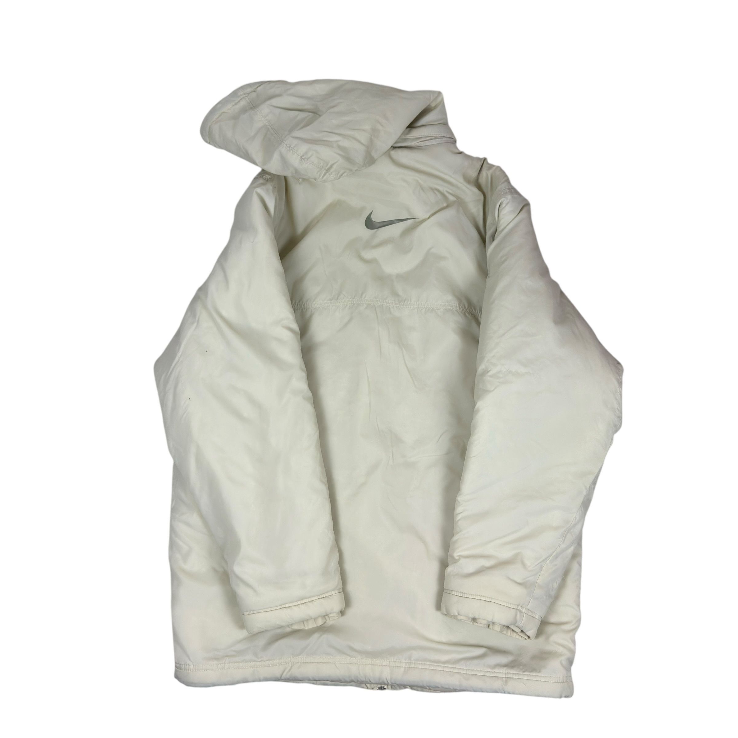 Nike × Vintage Nike Men's Beige Solo Swoosh Hooded Zip Jacket Medium Y2K Size US M / EU 48-50 / 2 - 9 Thumbnail