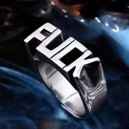 Other Vintage Fuck Ring Art Silver Punk Rock Jewelry Rings Size ONE SIZE - 3 Thumbnail