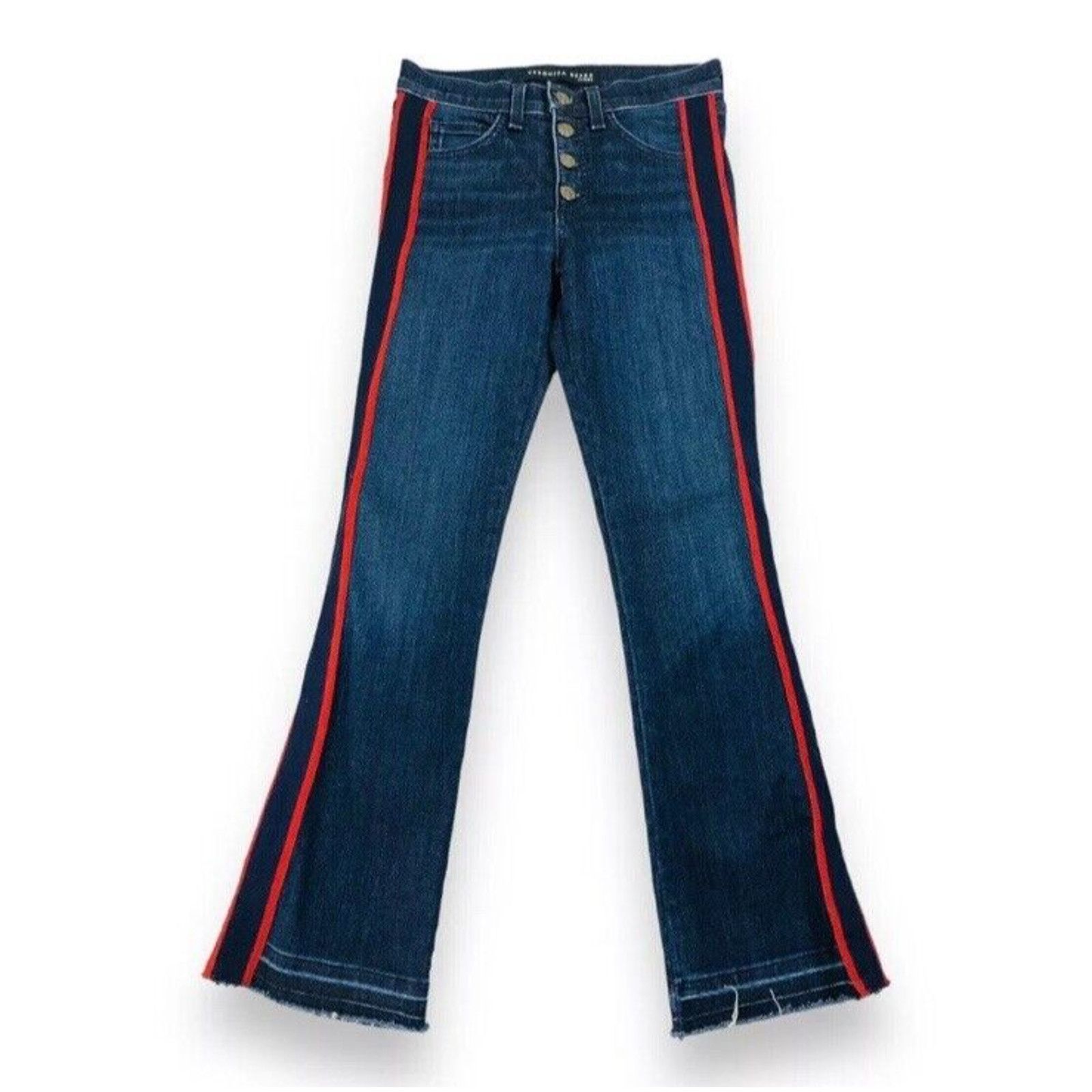 Veronica Beard Veronica Beard Carolyn Crop Baby Boot Jeans 27 Blue Tuxedo Size 27" / US 4 / IT 40 - 1 Thumbnail