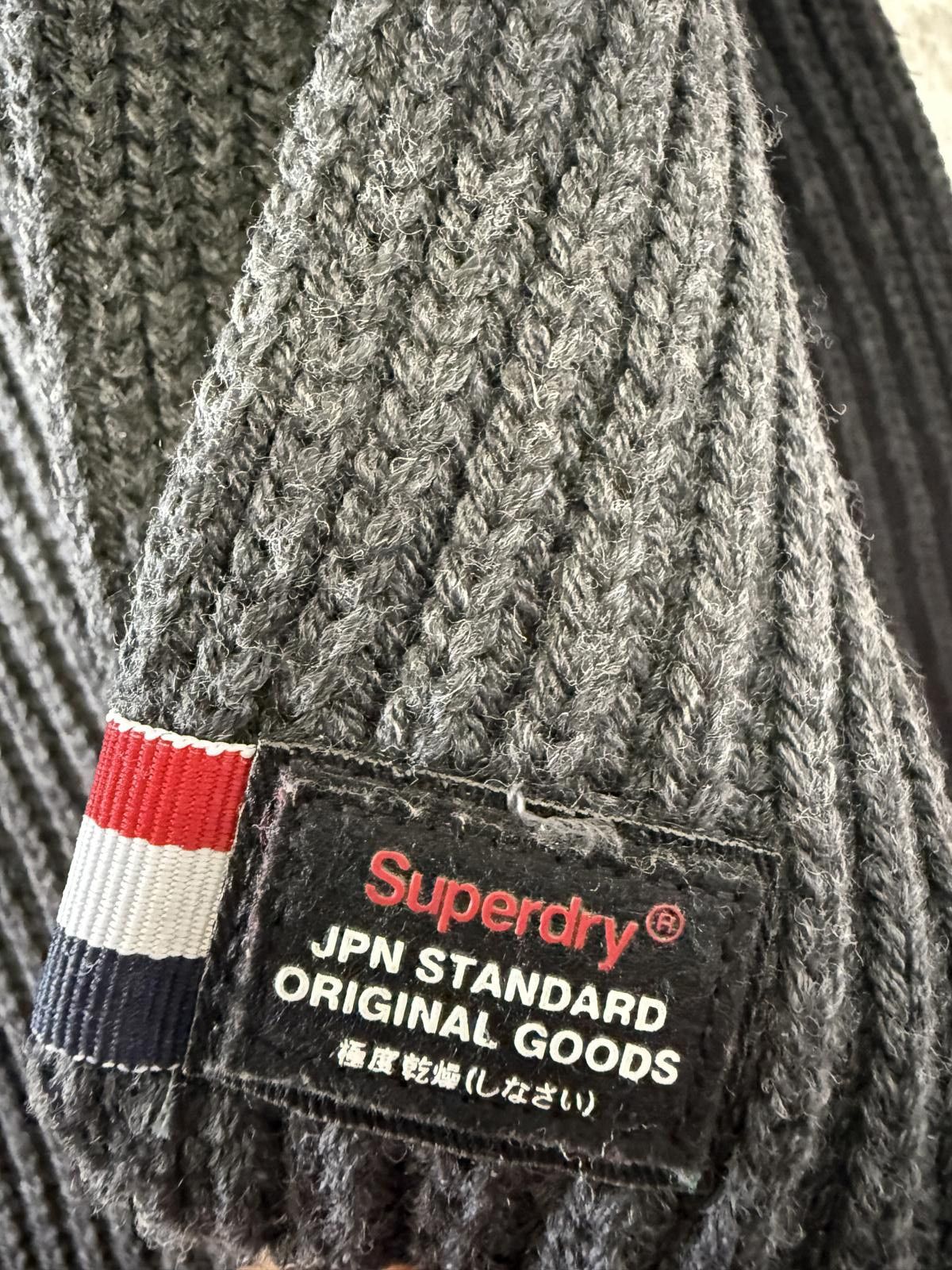 Superdry Superdry JPN Standard Original Goods Grey Ribbed Knit Scarf Size ONE SIZE - 2 Thumbnail