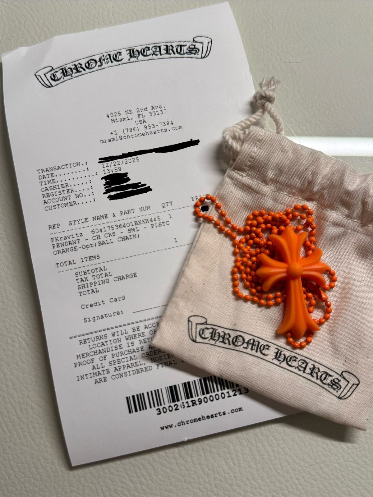 Chrome Hearts Selling Chrome Hearts Silichrome Necklase – Orange Size ONE SIZE - 5 Thumbnail