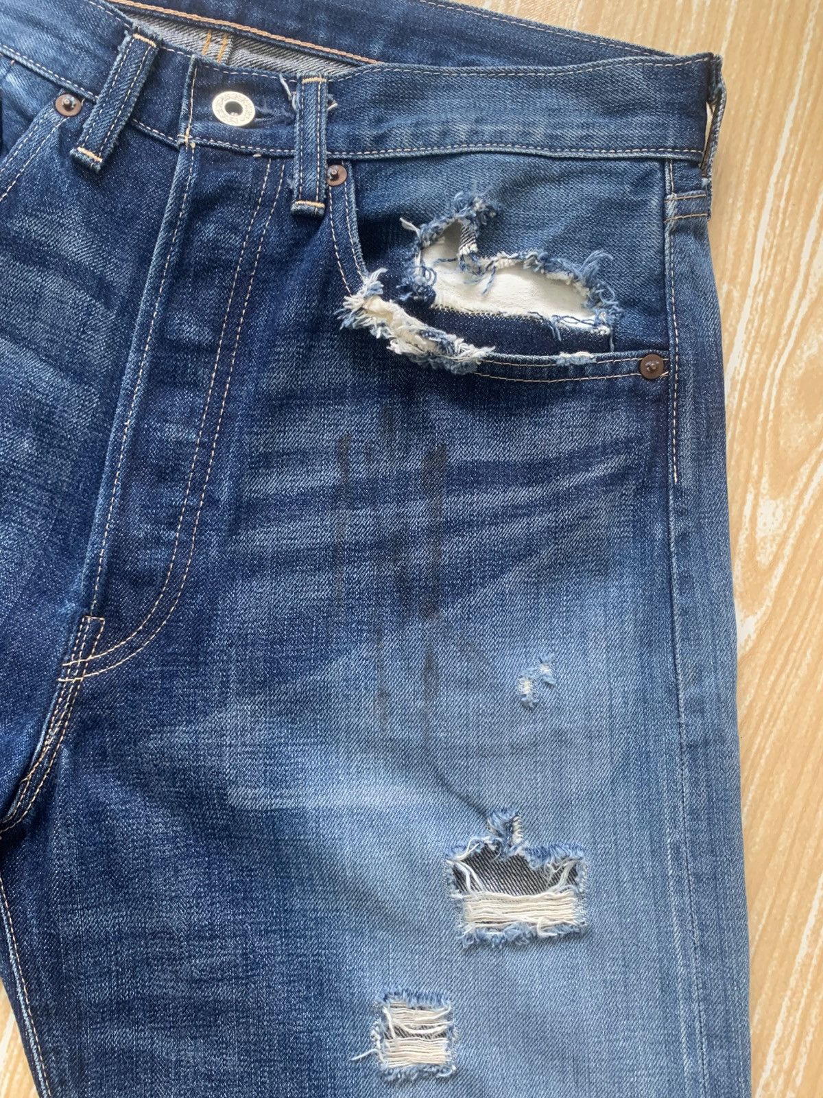Levi's Distressed Levis Lot44501 WW2 Repro Selvedge Made In Japan Size US 30 / EU 46 - 11 Thumbnail