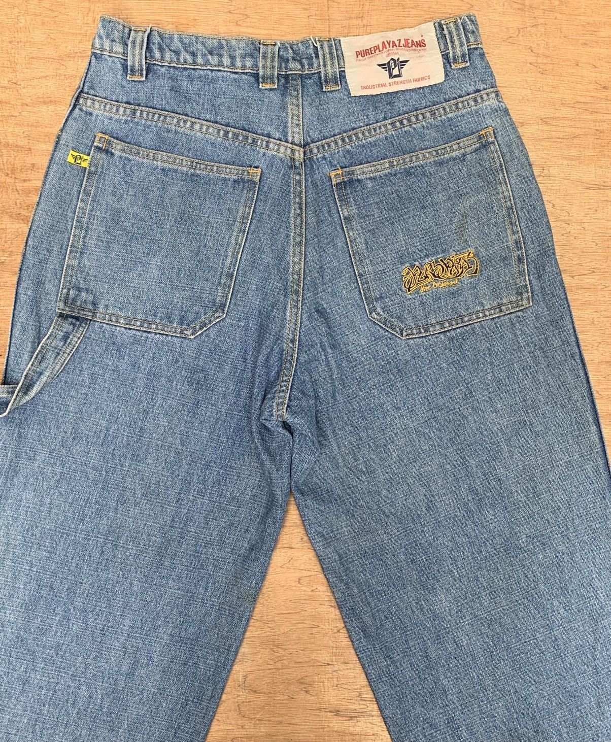 Japanese Brand Vtg PUREPLAYAZ Jeans Baggy Carpenter Like Jnco Hip Hop Pant Size US 31 - 14 Thumbnail