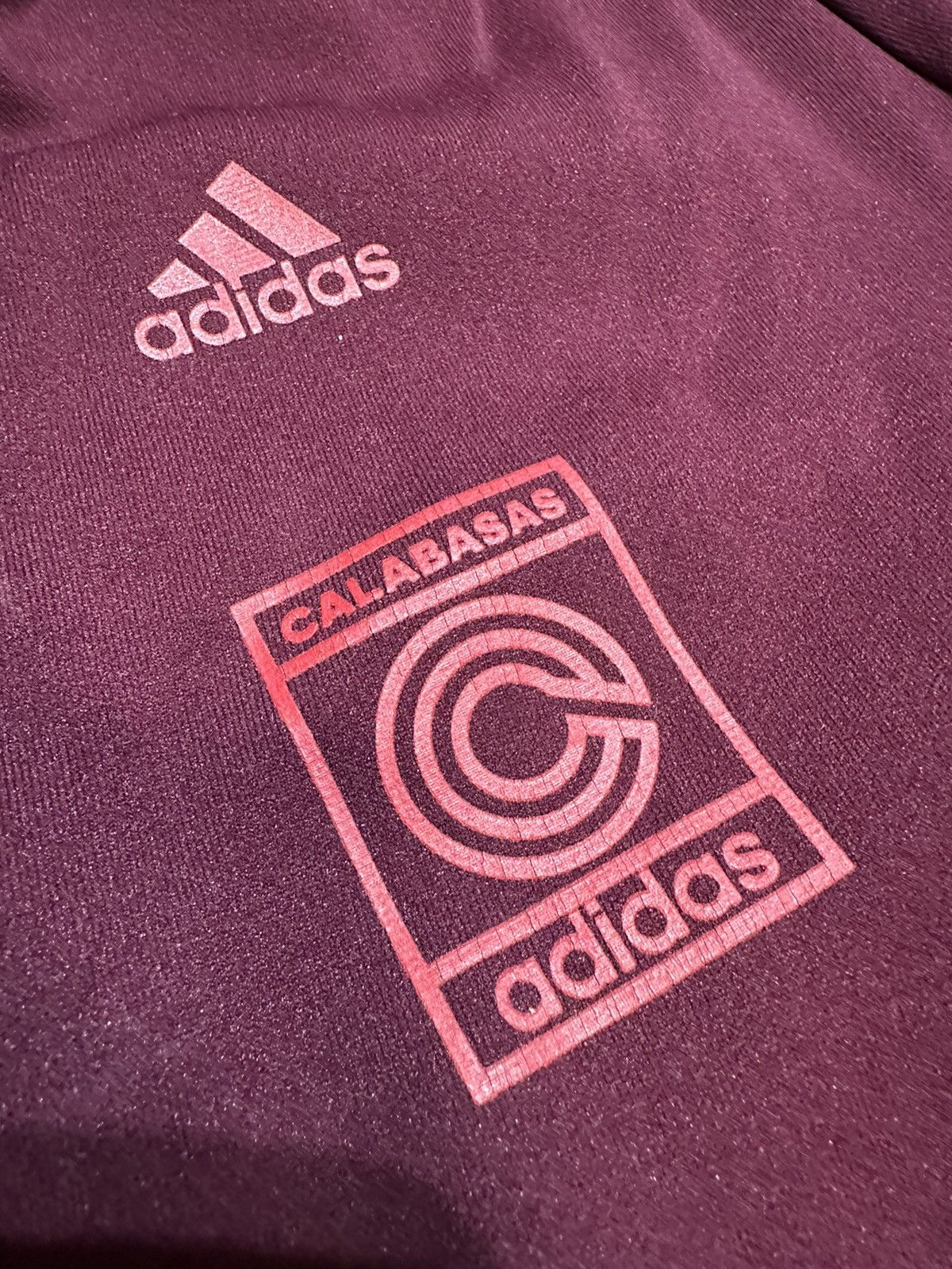 Adidas Adidas Yeezy Calabasas Maroon Burgundy Track Pants Size US 27 - 4 Thumbnail