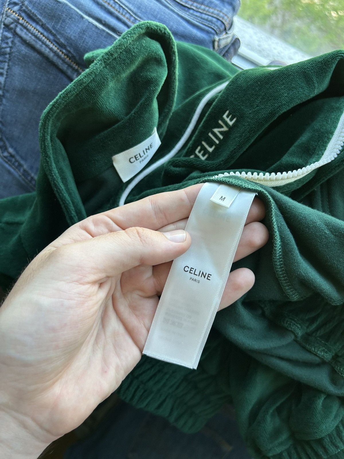 Celine Celine Paris Velour Sweat Zip Hoodie Luxury Style Men’s Sz M Size US M / EU 48-50 / 2 - 12 Thumbnail