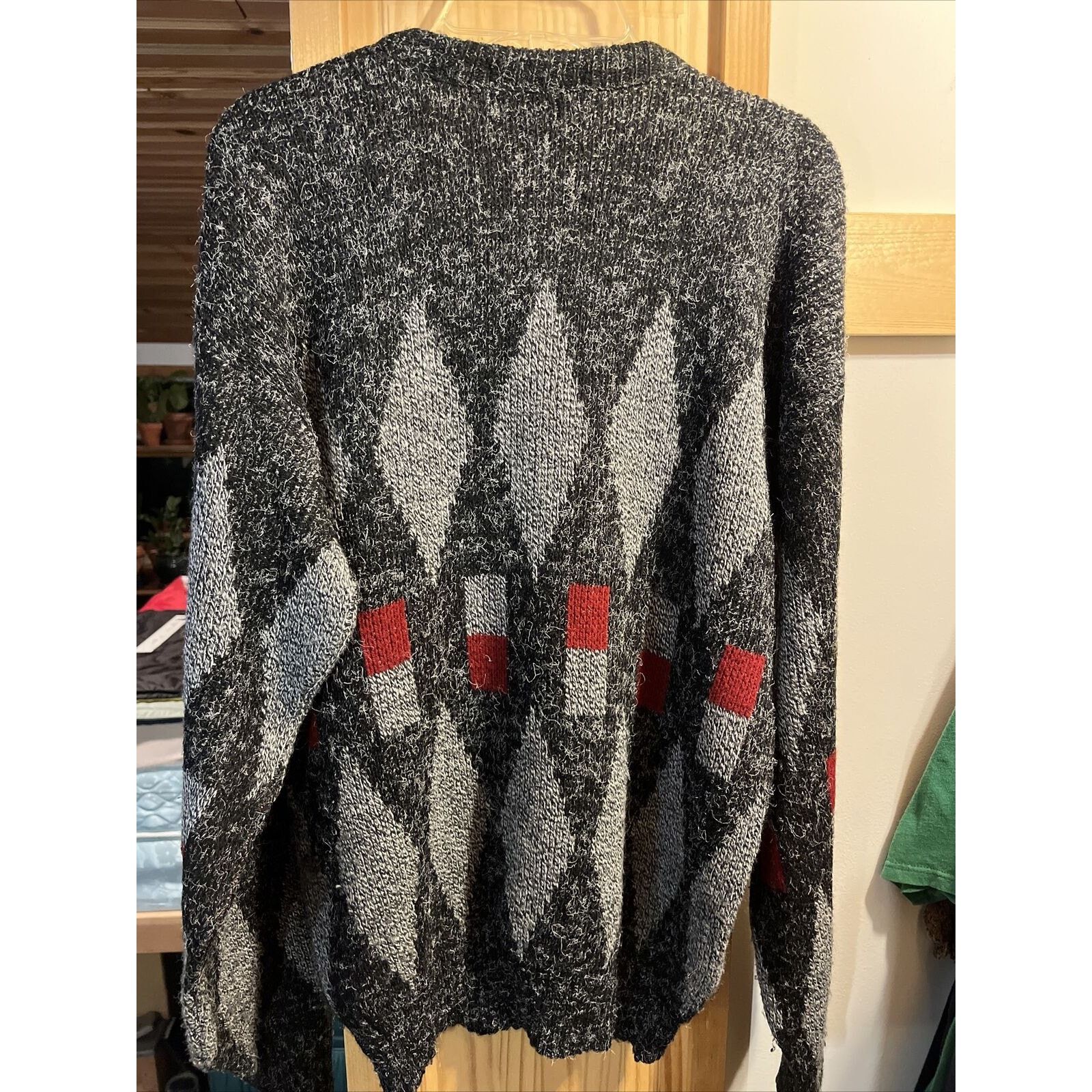 Other Scandia Vintage Small Gray Red Argyle LS Acrylic Sweater Size S / US 4 / IT 40 - 14 Thumbnail