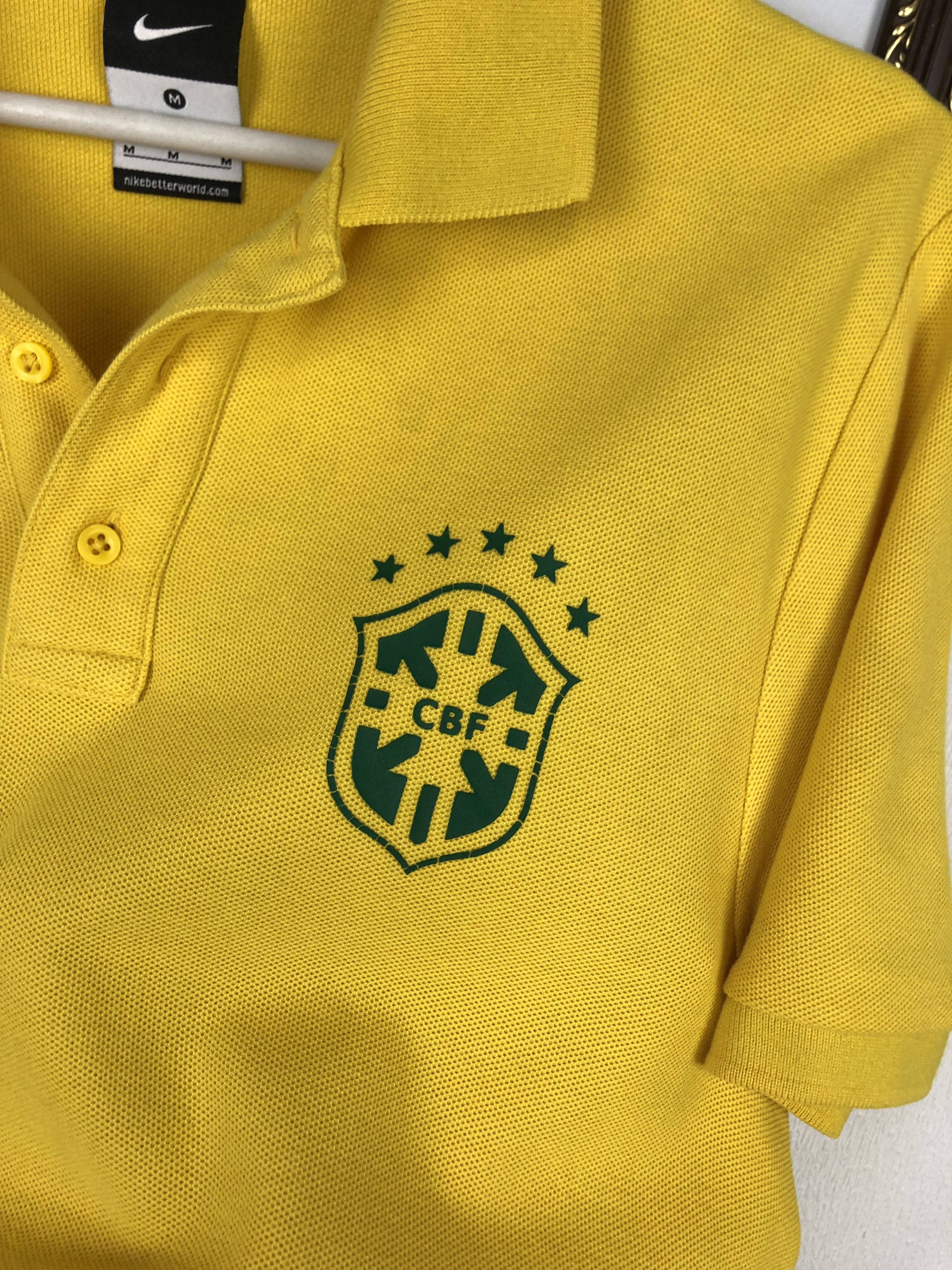 Nike Nike Brazil Football Shirt Soccer Polo Jersey National Tee Size US M / EU 48-50 / 2 - 2 Thumbnail