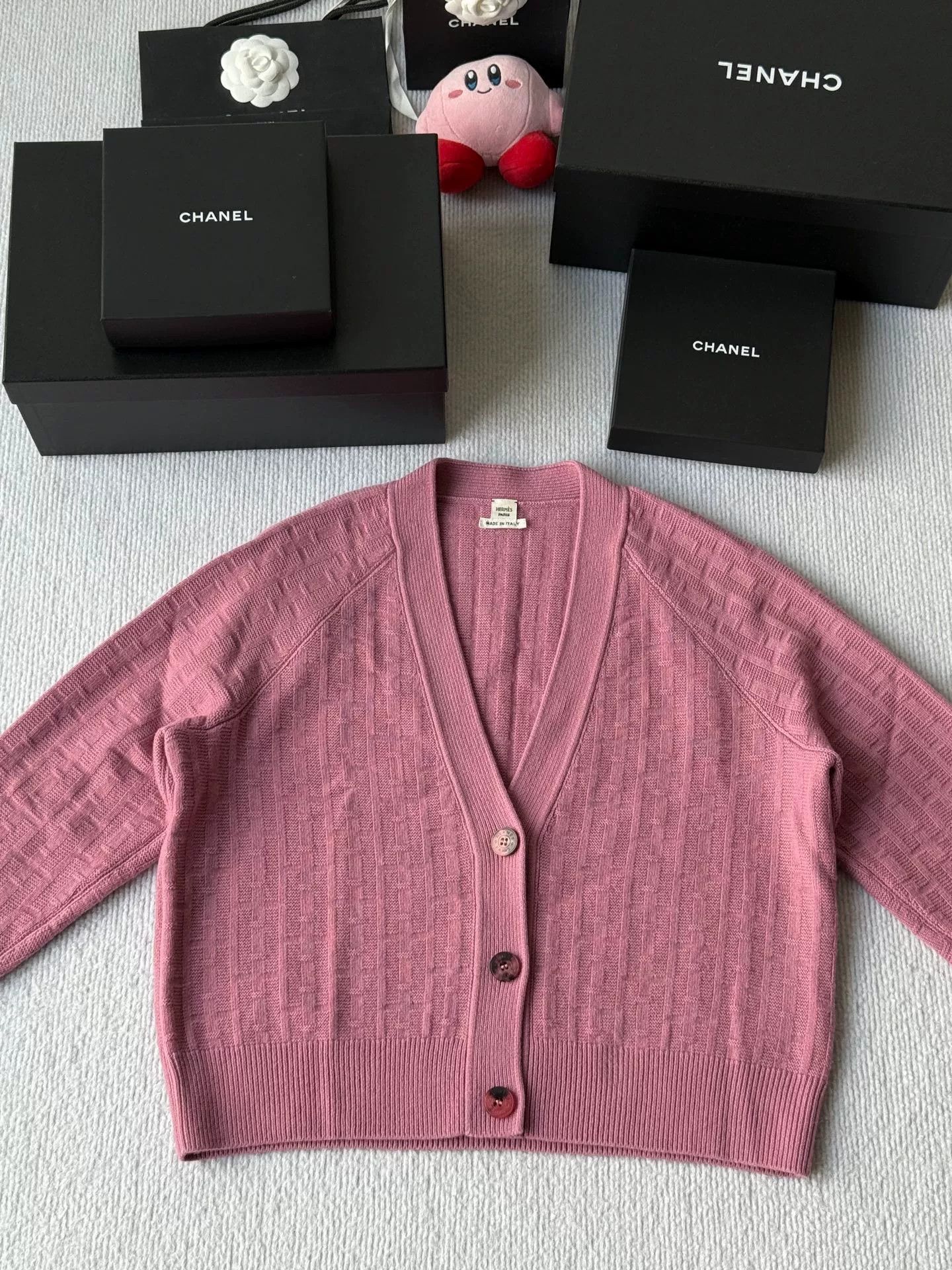 Hermes Hermes Pink Purple H Cashmere Cardigan Size US XS / EU 42 / 0 - 1 Thumbnail