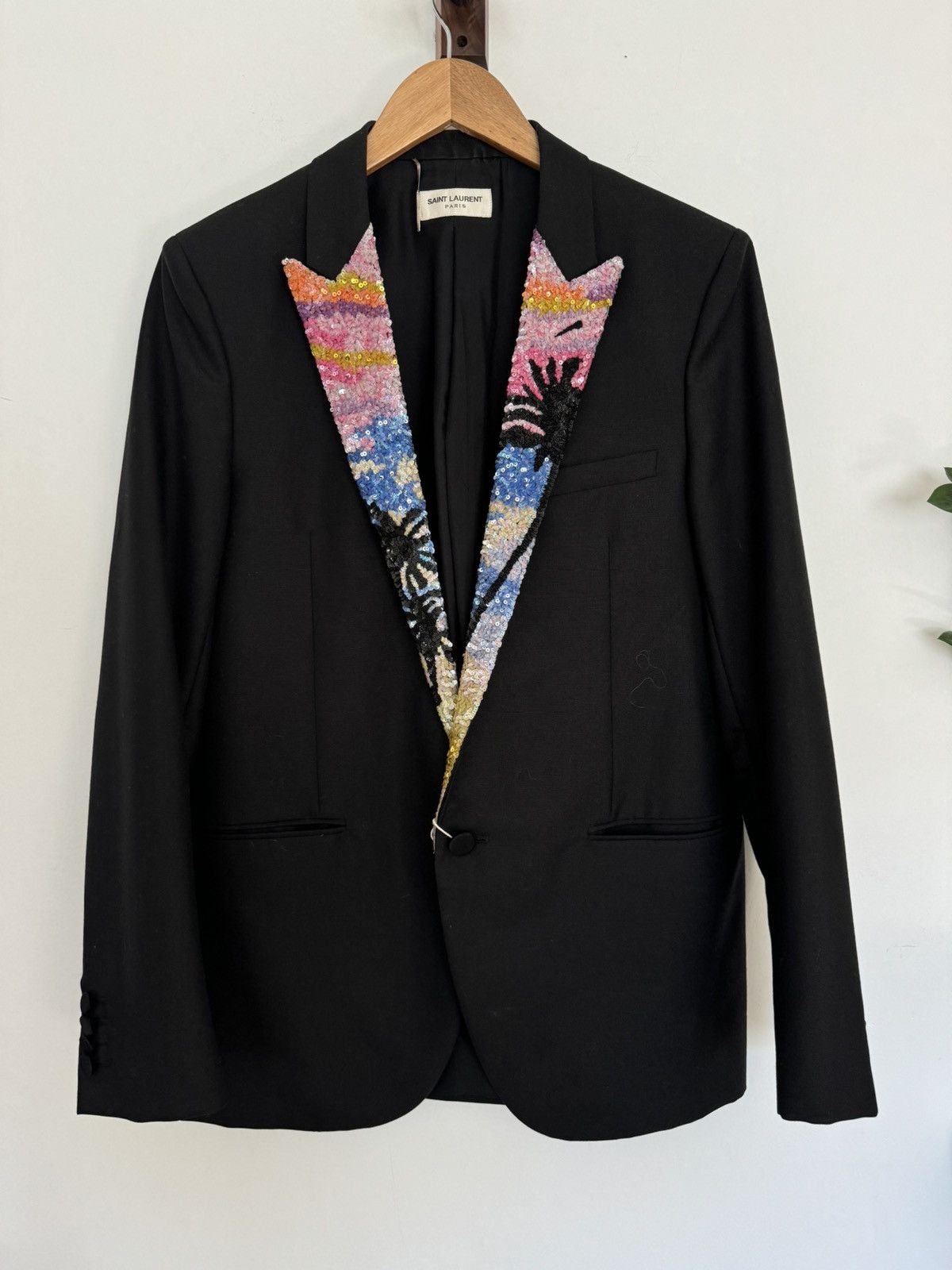 HEDI SLIMANE期 SAINT LAURENT ZIP SWEAT Hedi Slimane × Saint Laurent Paris SS16 Oversized Palm Tree