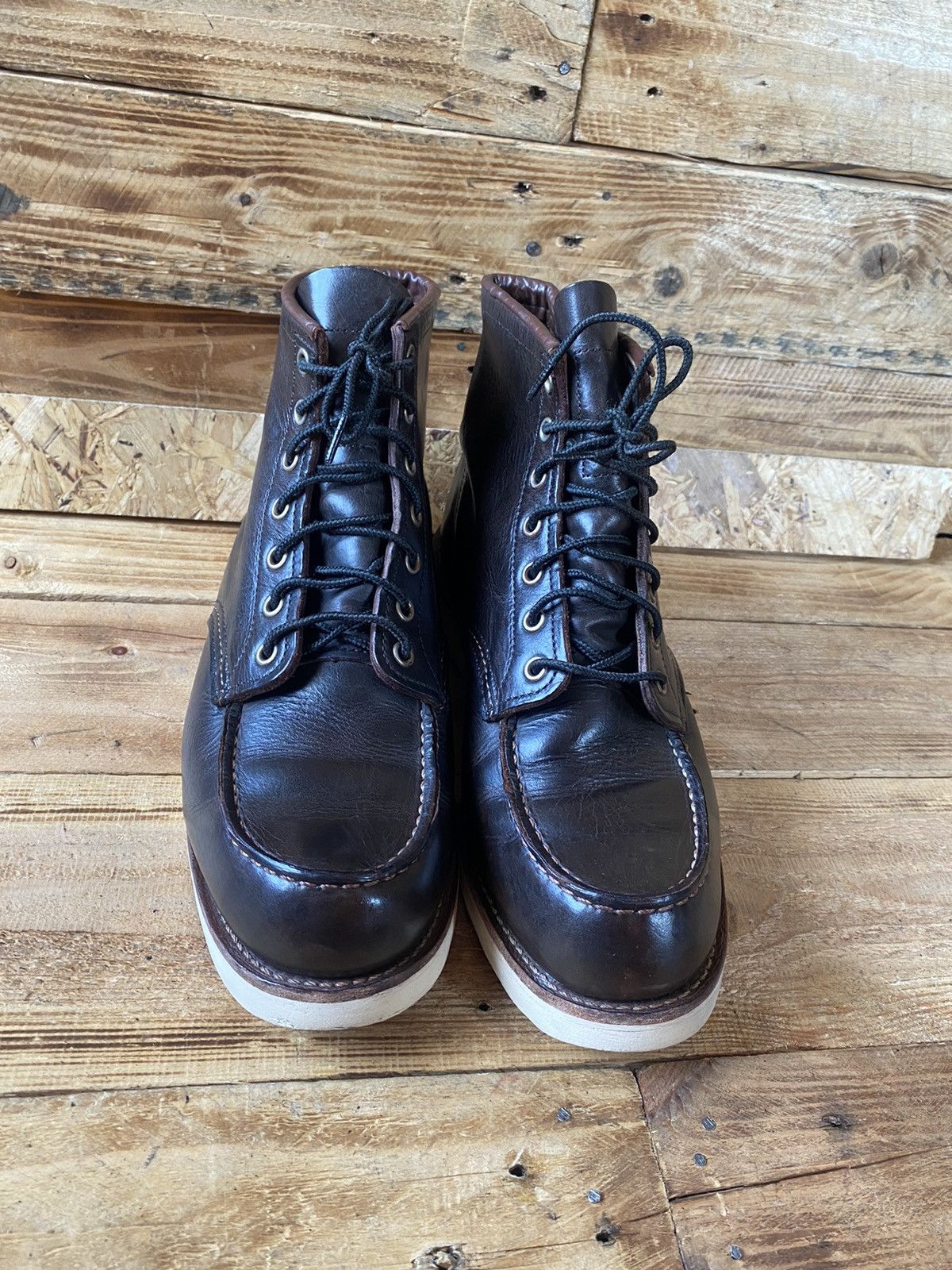 Red Wing Redwing moc-toe charcoal rough boots sz 9E /42 Size US 9 / EU 42 - 2 Thumbnail