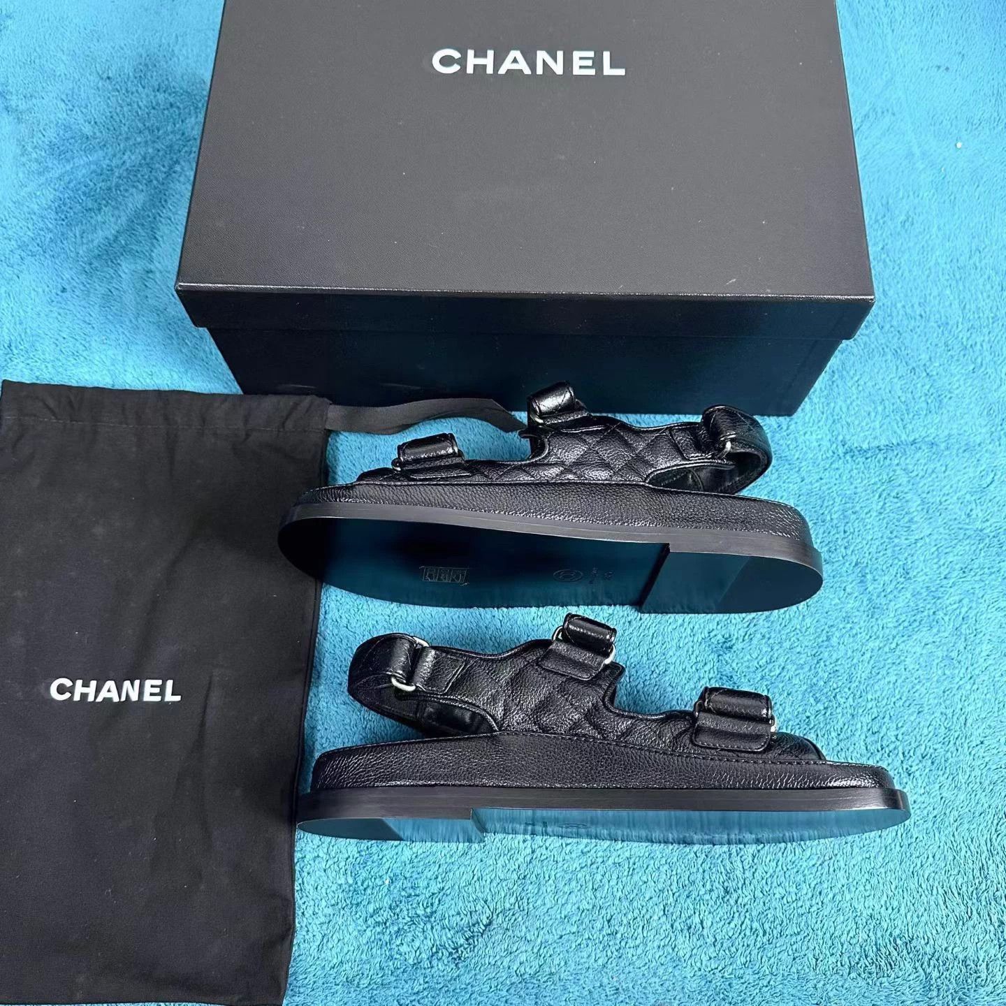 Chanel Chanel Classic Flat Beach Sandal Black 38 Unworn Size US 7 / IT 37 - 3 Thumbnail