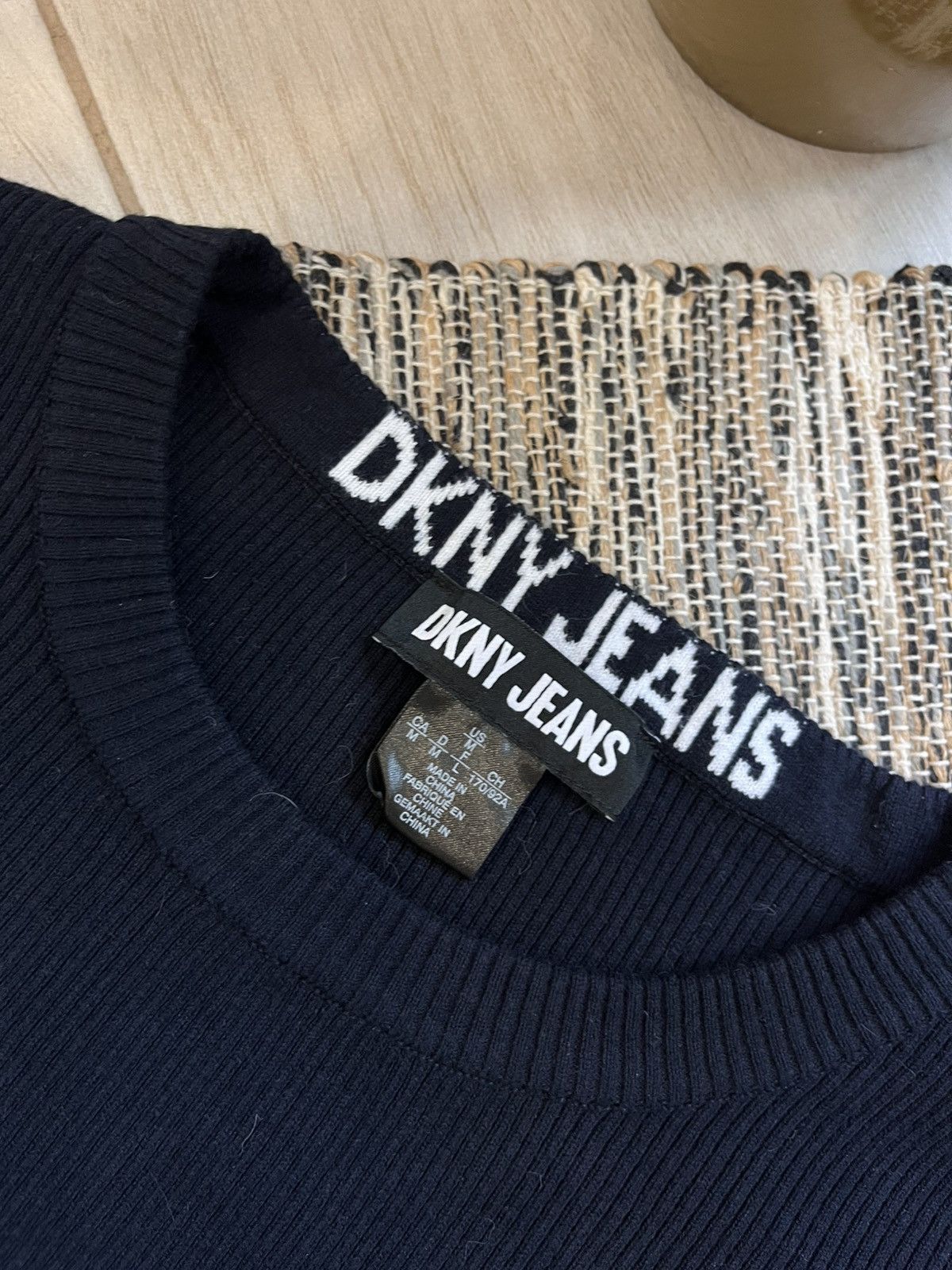 DKNY Avantgarde Dkny Jeans Puff Sleeve Sweater Navy Longsleeve Size M / US 6-8 / IT 42-44 - 6 Thumbnail