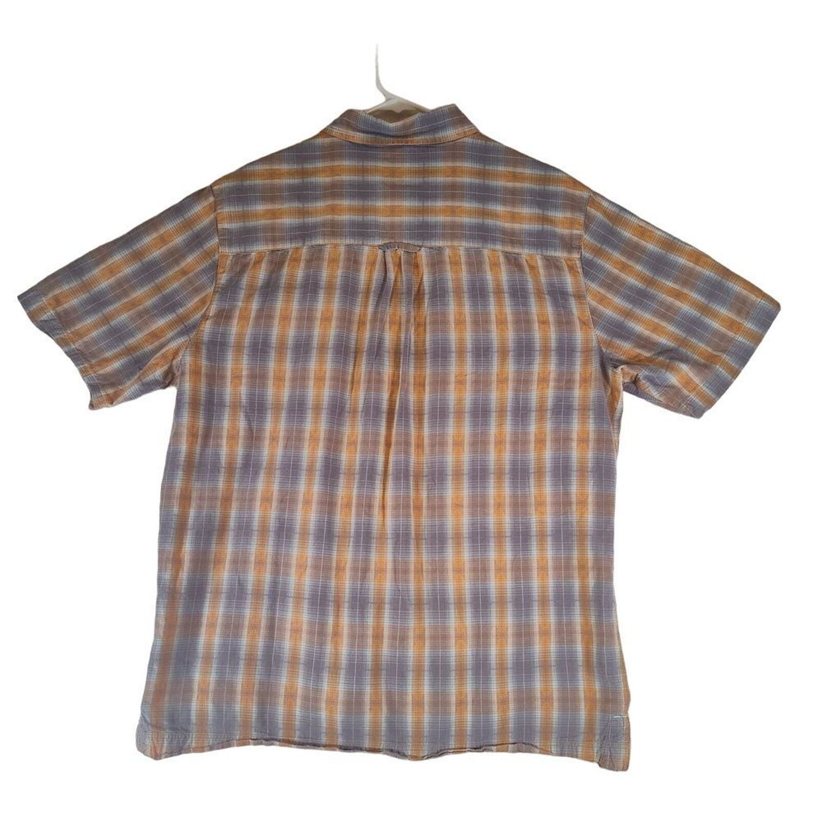 Woolrich Woolen Mills Woolrich Button Up Shirt Plaid Mens Large Orange Gray Cream Size US L / EU 52-54 / 3 - 2 Thumbnail