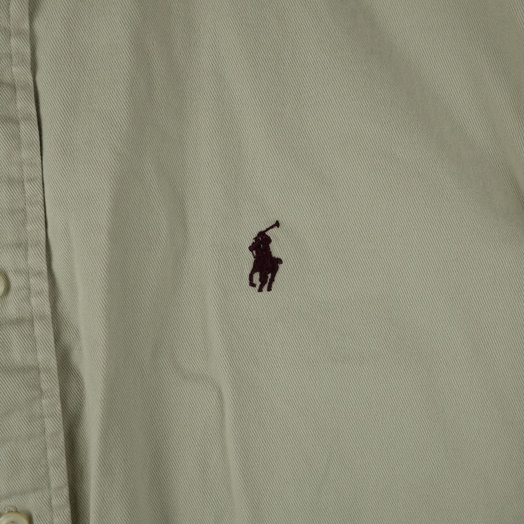 Ralph Lauren Ralph Lauren Shirt Mens XL Beige Twill Button-Down Long Sleeve Pony Heavy Cotton Size US XL / EU 56 / 4 - 2 Thumbnail
