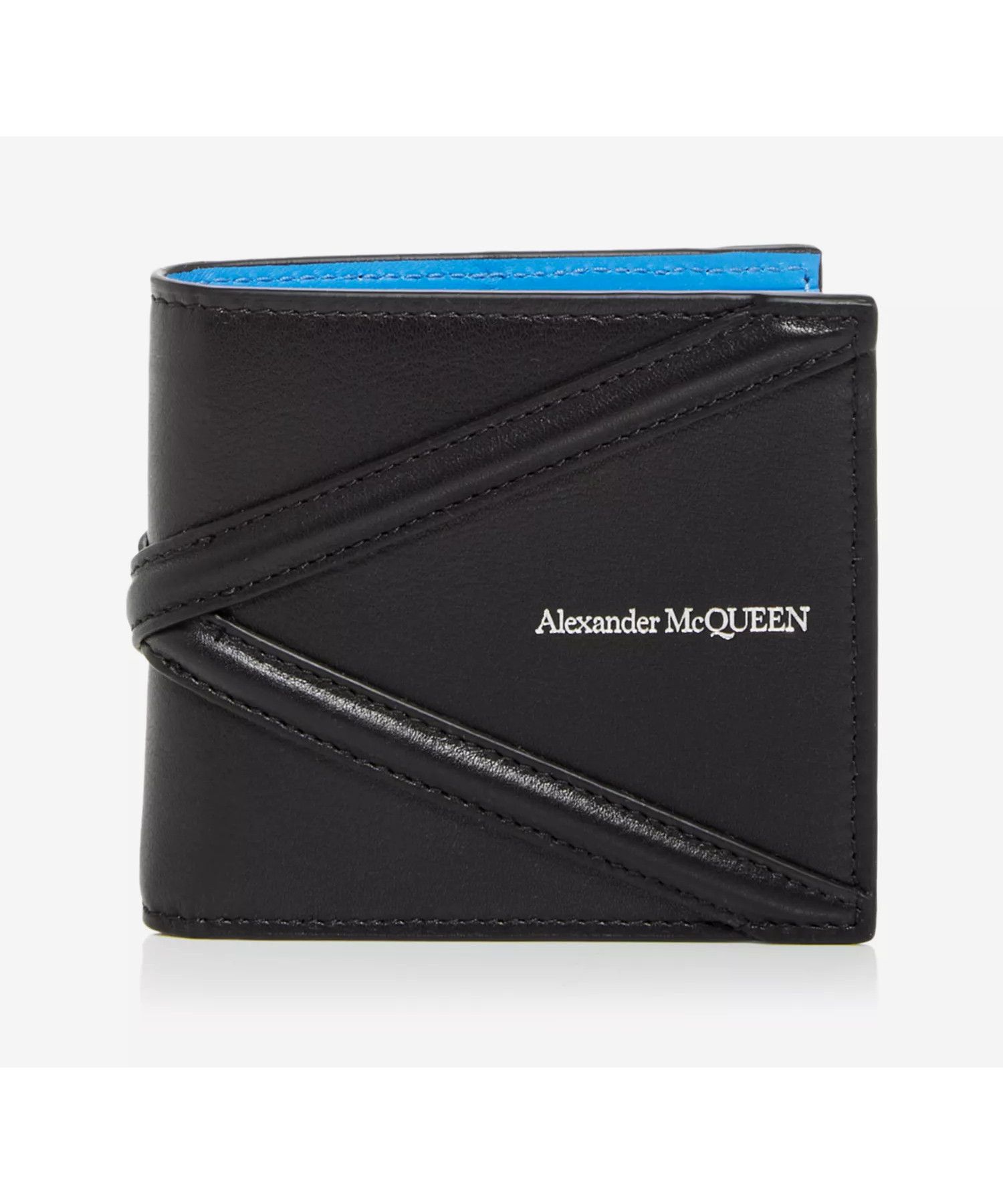 Alexander McQueen ALEXANDER MCQUEEN Harness black & blue leather wallet q Size ONE SIZE - 1 Thumbnail