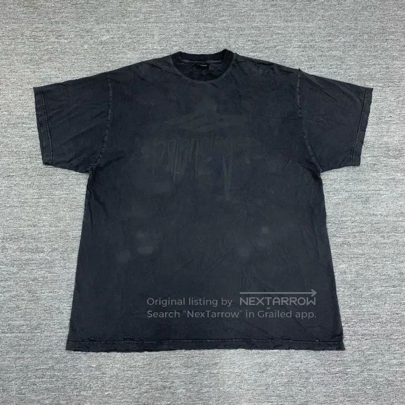 Balenciaga Balenciaga Black water-washed distressed 3B dissolved logo Size US XL / EU 56 / 4 - 1 Thumbnail
