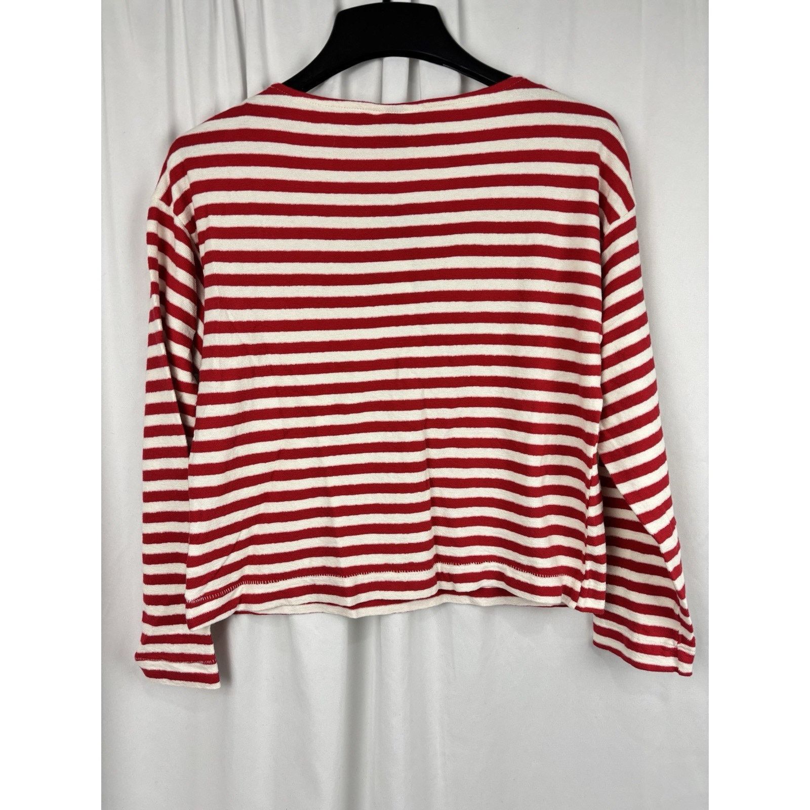 Target Basics NWT Universal Thread Red White Striped LS Boat Neck TShirt S Size S / US 4 / IT 40 - 2 Thumbnail