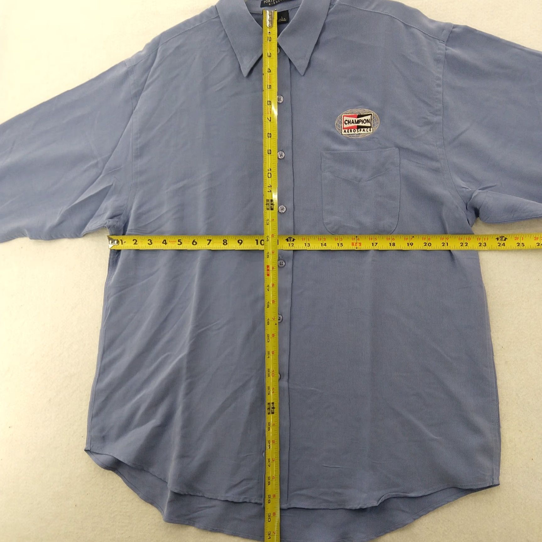 Port Authority Port Authority Champion Aerospace Shirt Adult Large Blue Cotton Polyester Button-Up Vintage Men Size US L / EU 52-54 / 3 - 4 Thumbnail