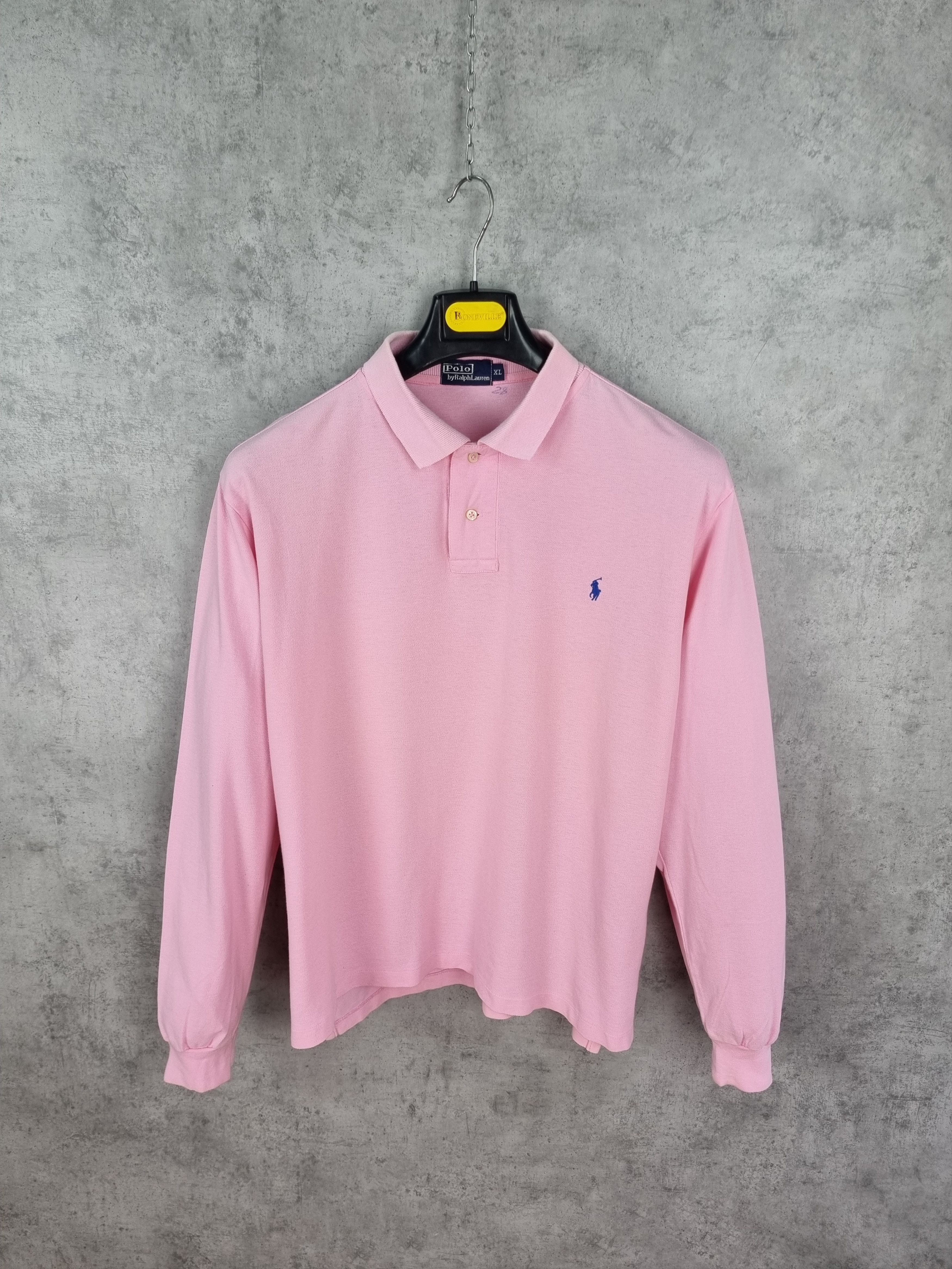 Polo Ralph Lauren × Vintage Polo Ralph Lauren Pink Attractive Long Sleeve Polo Size US XL / EU 56 / 4 - 13 Thumbnail