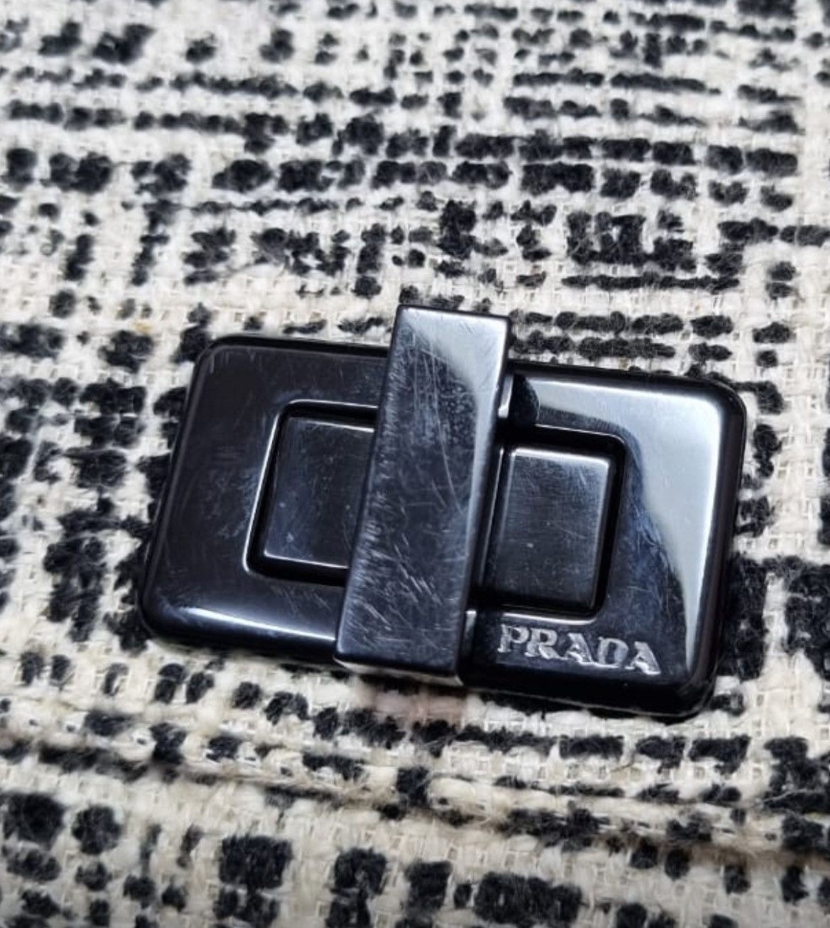 Prada Authentic PRADA Printed Tweed Turnlock Flap Bag Size ONE SIZE - 16 Thumbnail