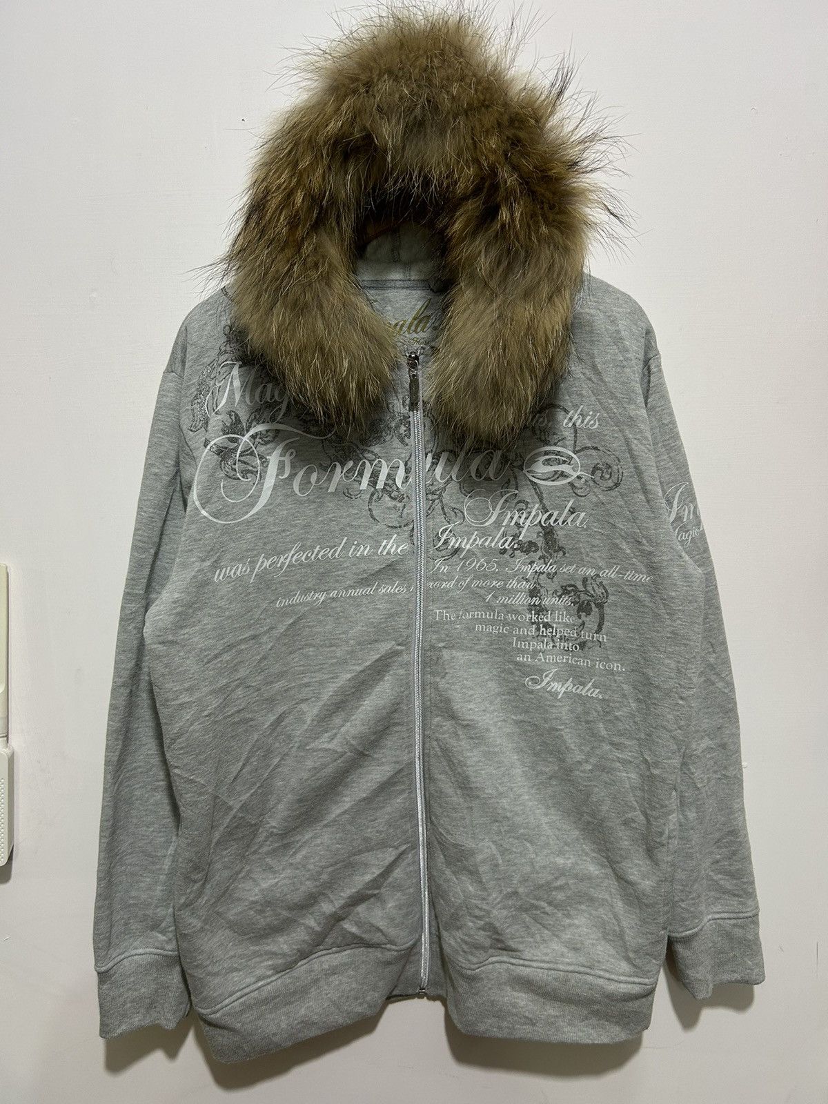 image of Hysteric Glamour x If Six Was Nine Impala Poem Fur Zip Hoodie Lgb Ifsixwasnine in Grey (Size Large)