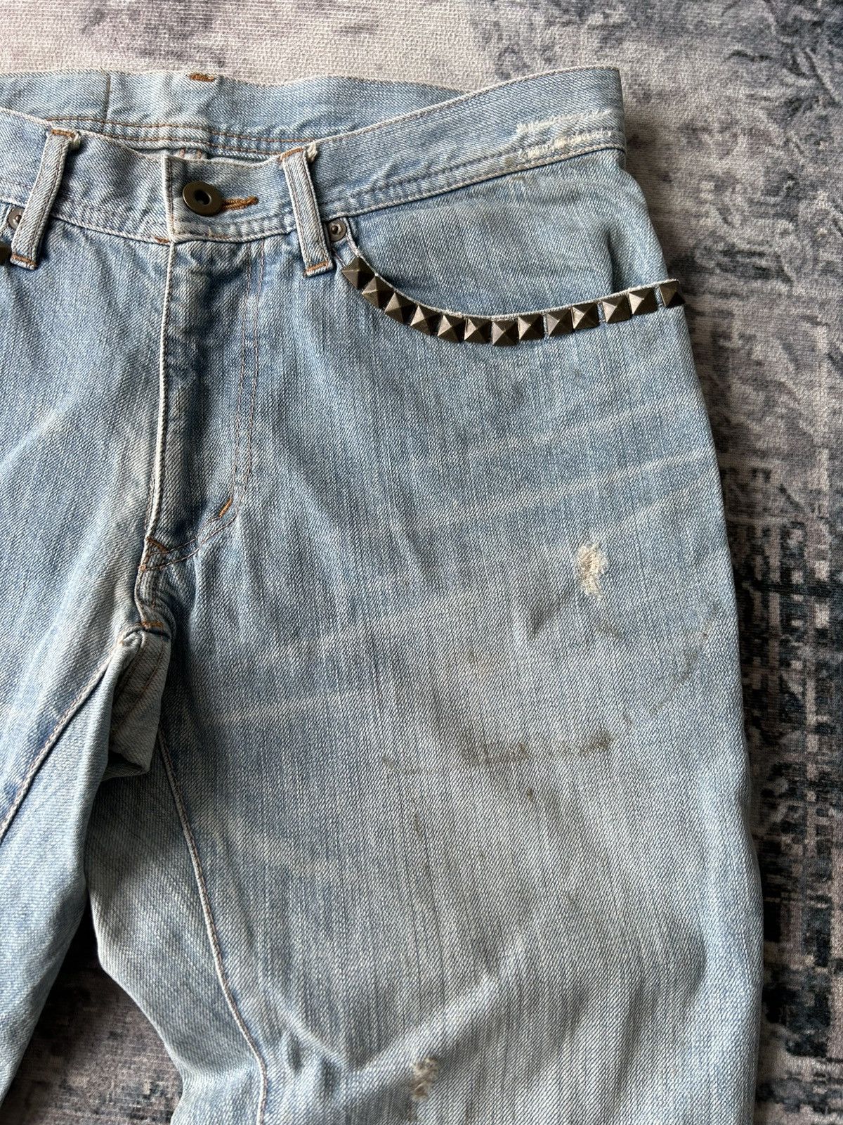 Tete Homme Tete Homme Flared Distressed Jeans Size US 29 - 8 Thumbnail