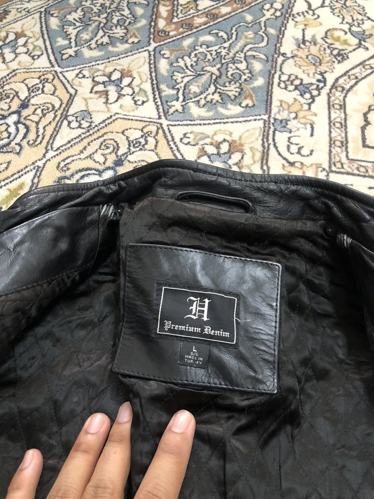 Tommy Hilfiger Rare❗️Tommy Hilfiger Premium Cafe Racer Leather Jacket Size US L / EU 52-54 / 3 - 14 Thumbnail